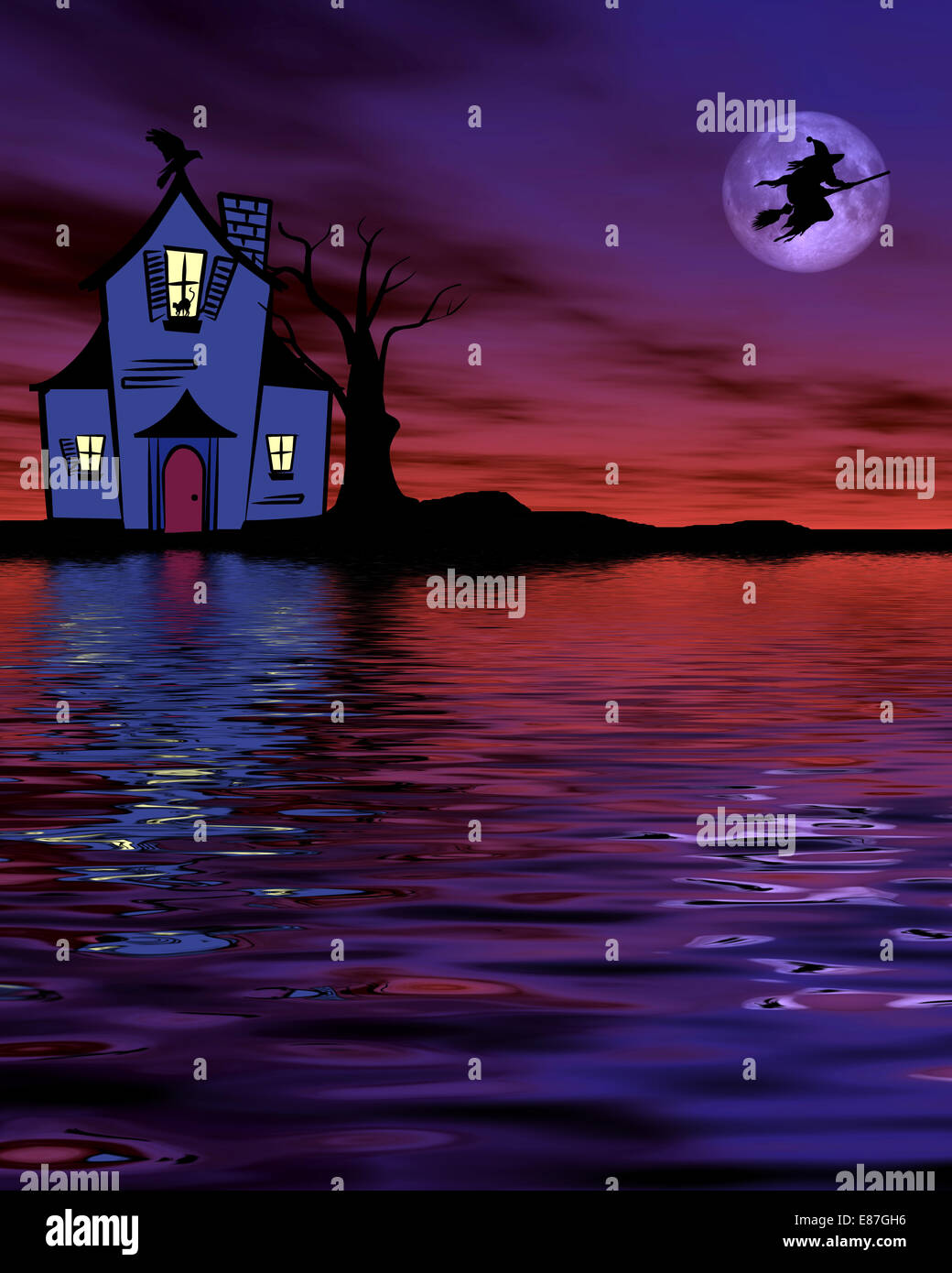 Sfondo di Halloween per i progetti di vacanza - cartoline, cartoline, inviti, volantini, poster ecc. Foto Stock