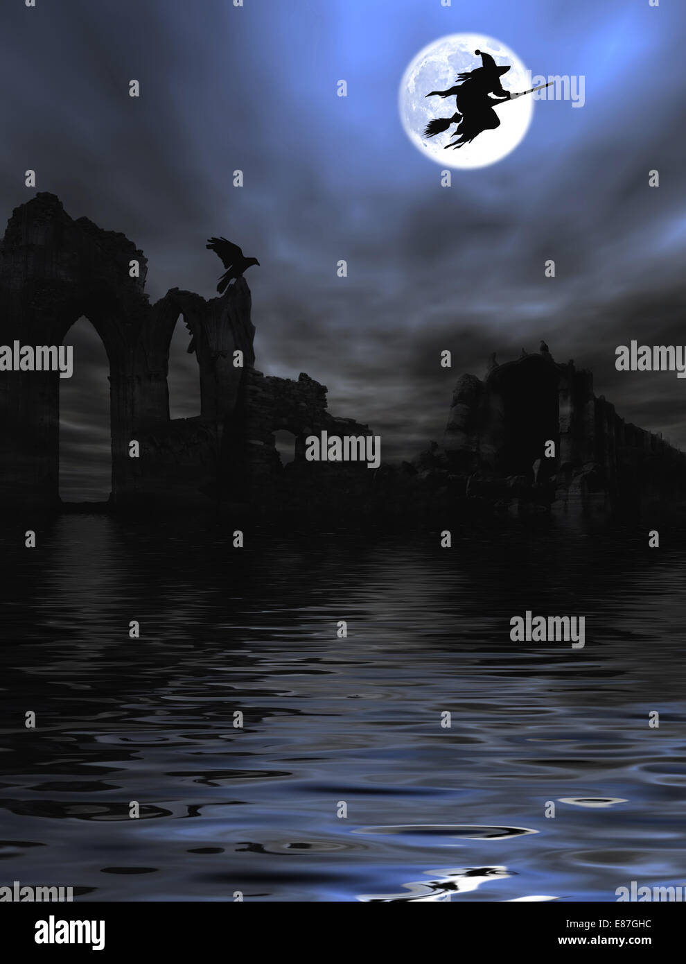 Sfondo di Halloween per i progetti di vacanza - cartoline, cartoline, inviti, volantini, poster ecc. Foto Stock