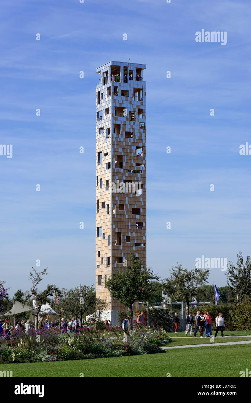 Himmelsstürmer Lookout Tower, Landesgartenschau, membro Garden Show 2014, Schwäbisch Gmünd, Baden Württemberg, Germania Foto Stock