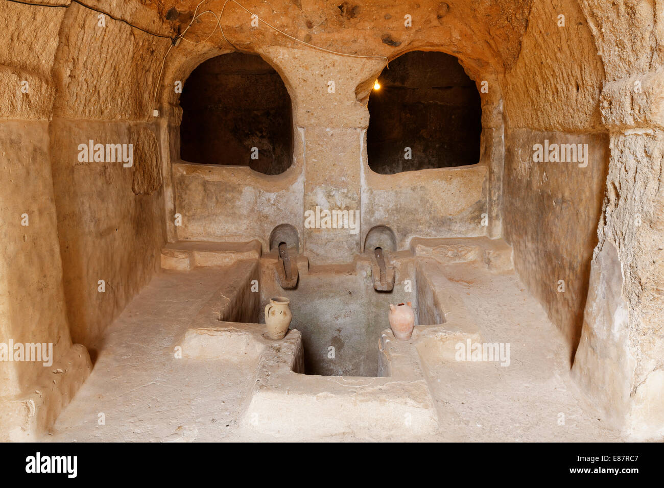 Gaziemir città sotterranea, Gaziemir Yeralti Sehri, vicino Güzelyurt, provincia di Aksaray, Cappadocia, Anatolia Centrale Regione Foto Stock