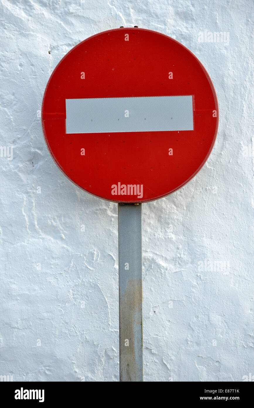 Nessuna voce cartello stradale, Lanzarote, Isole Canarie, Spagna Foto Stock