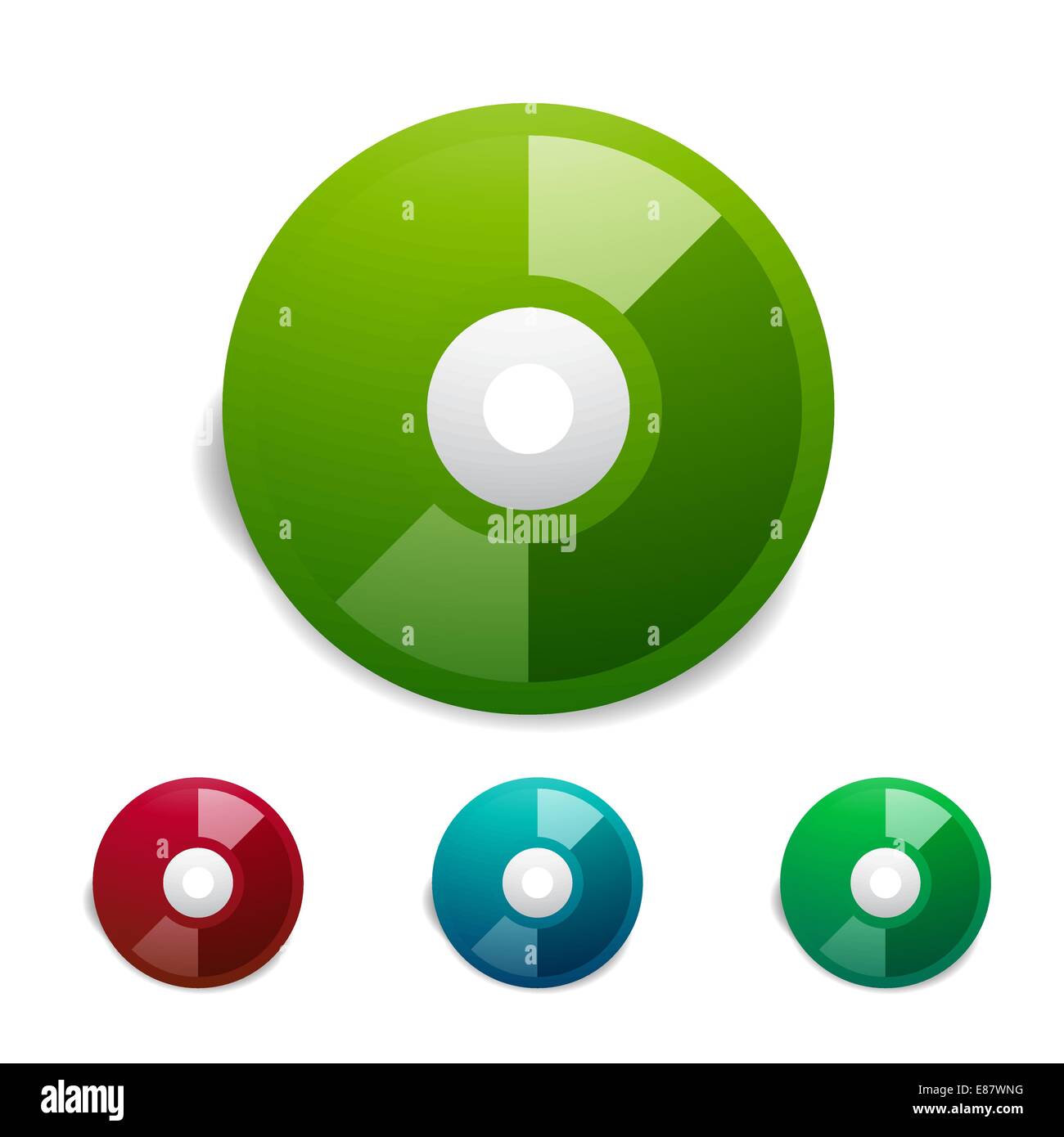 Cd colorato icon set. Vettore Illustrazione Vettoriale