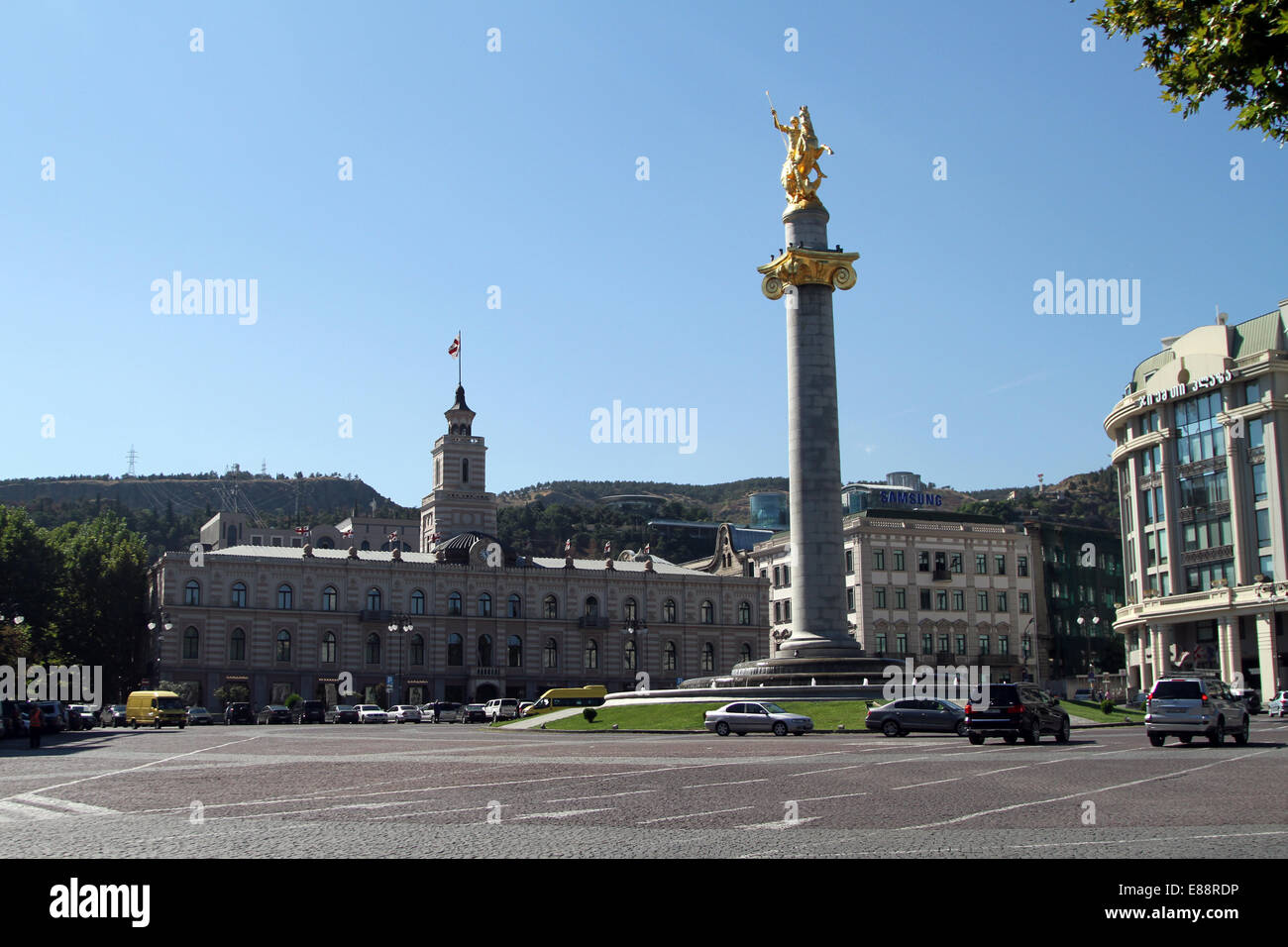 Piazza della Libertà di Tbilisi, Georgia Foto Stock