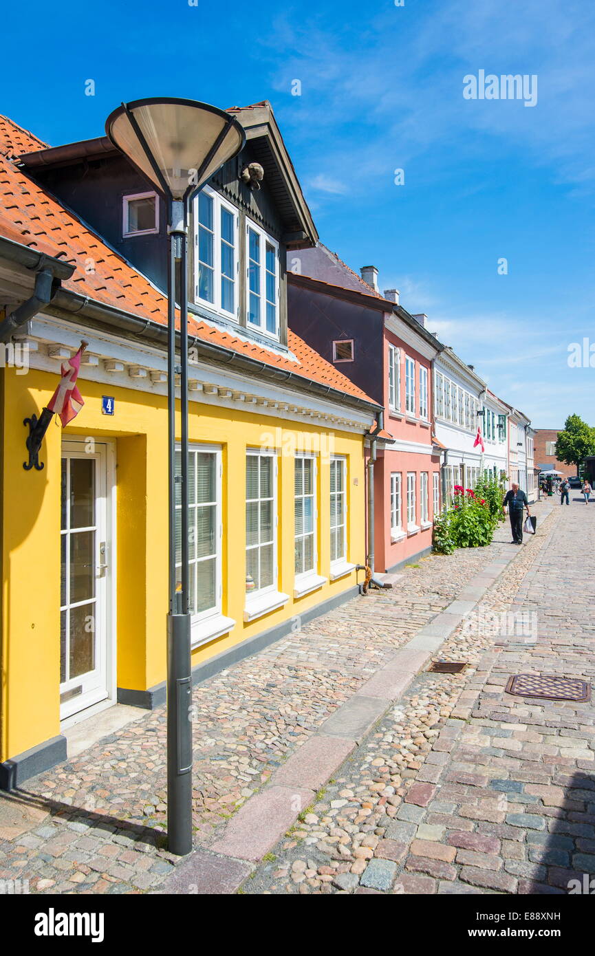 Il vecchio quartiere di Odense, Funen, Danimarca, Scandinavia, Europa Foto Stock