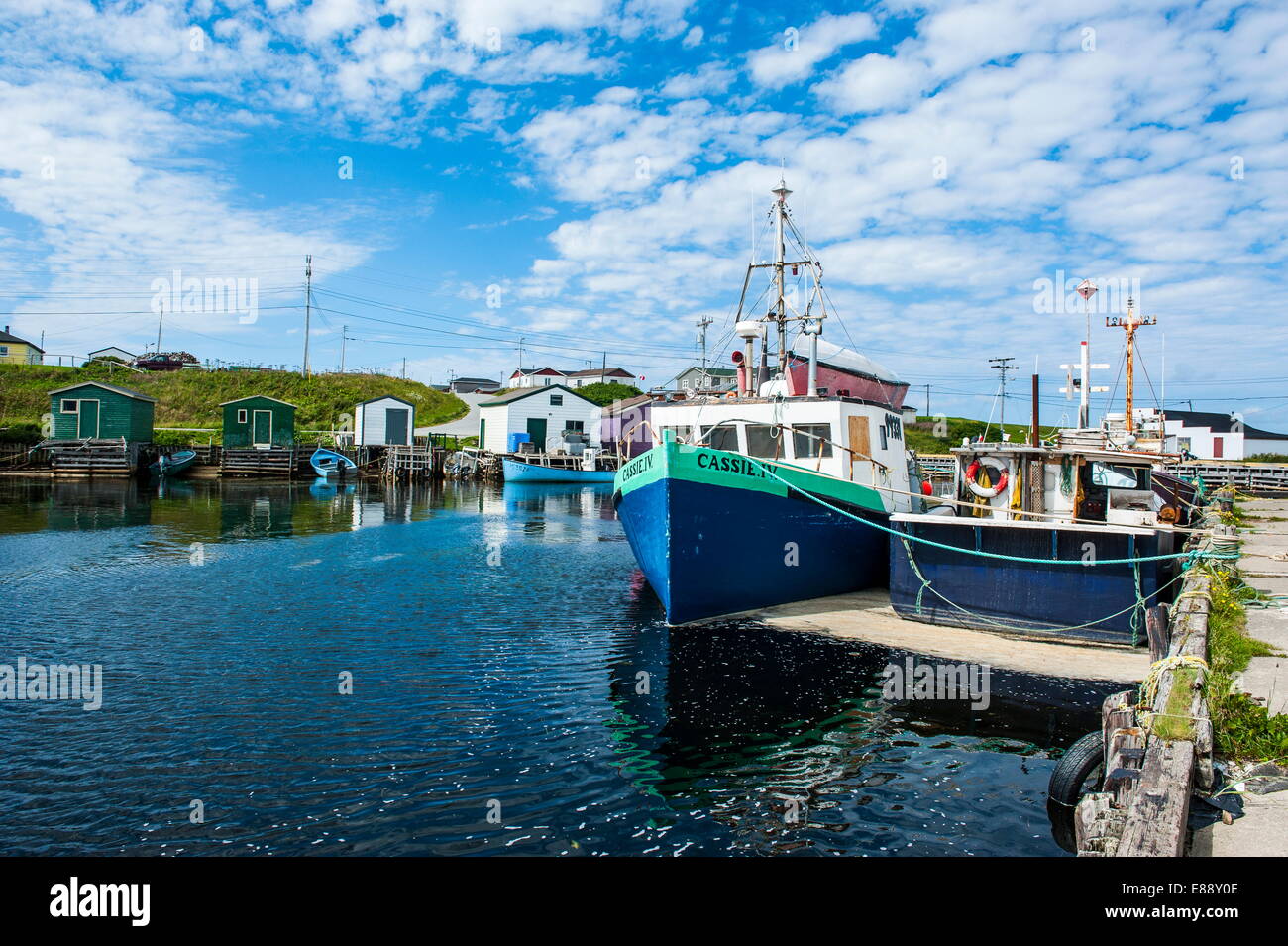 Barche da pesca nel porto di Port au choix, Terranova, Canada, America del Nord Foto Stock