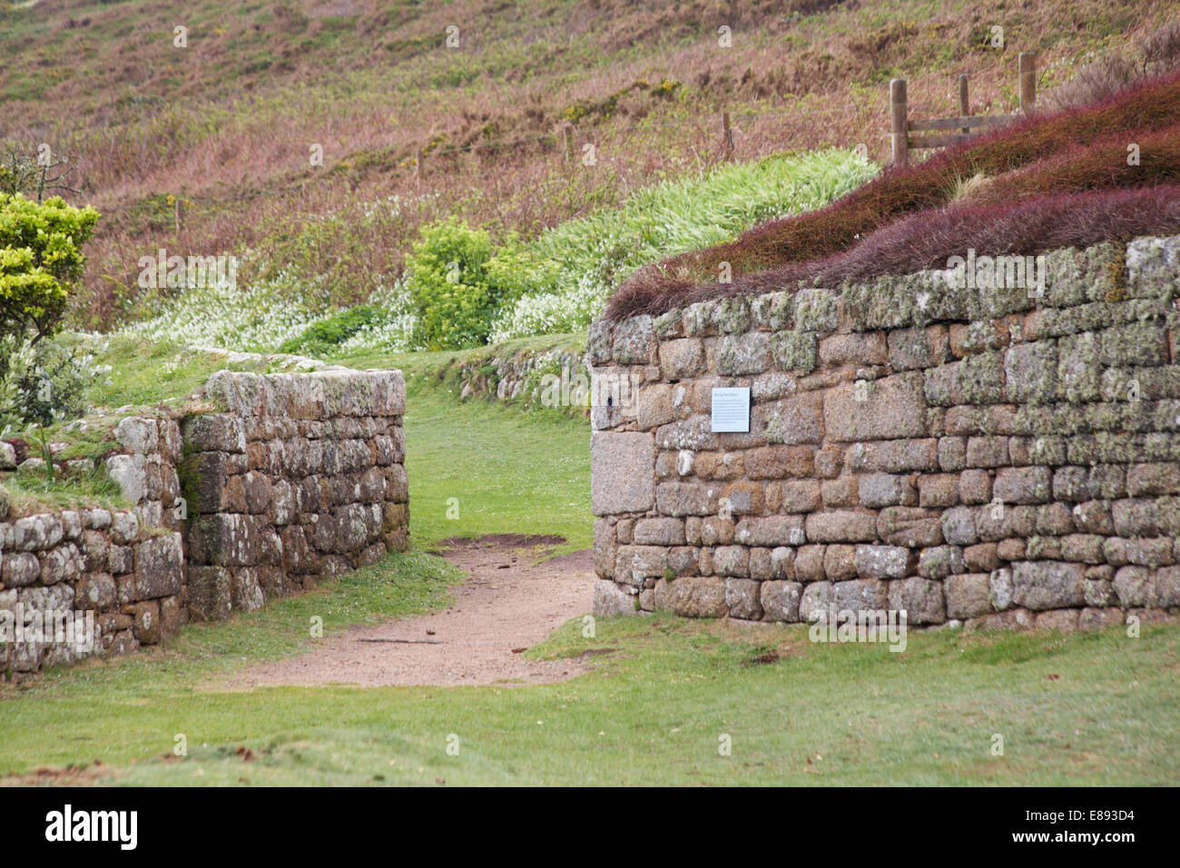 Punto di mattina batteria a St Marys, isole Scilly, Scillies, Cornwall nel mese di aprile Foto Stock