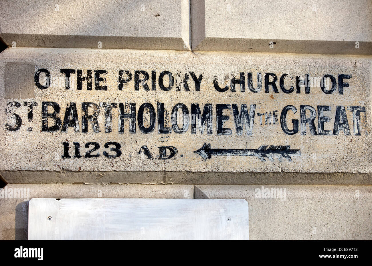 San Bartolomeo Ospedale firmare Bart in West Smithfield, London, Regno Unito Foto Stock