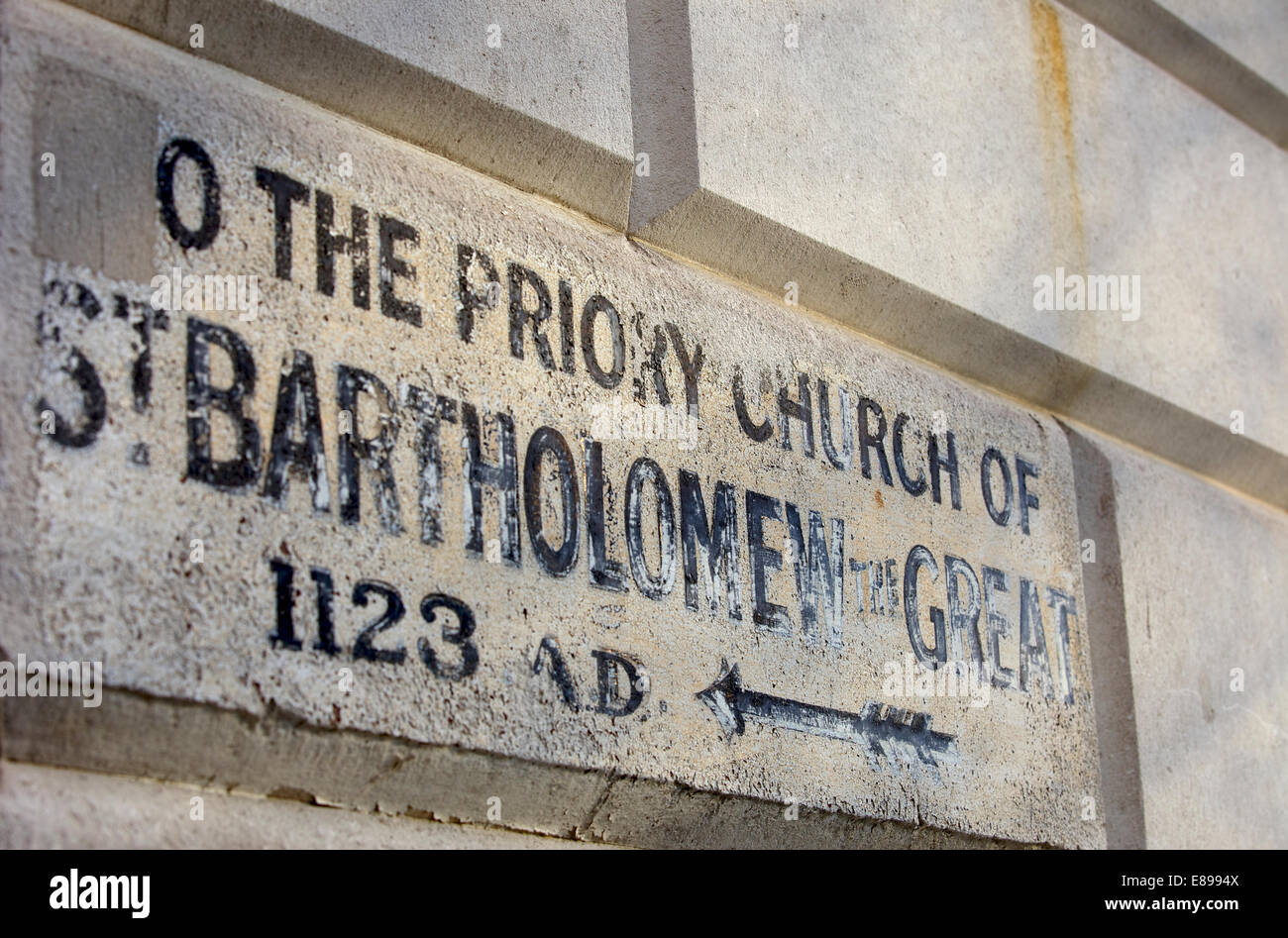 San Bartolomeo Ospedale firmare Bart in West Smithfield, London, Regno Unito Foto Stock