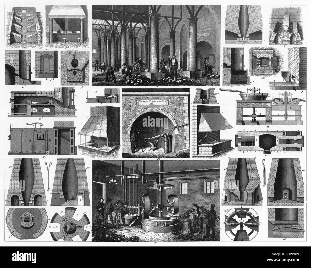 Le illustrazioni incise di fresatura in metallo da enciclopedia iconografico della scienza, letteratura e arte, pubblicato nel 1851. Foto Stock
