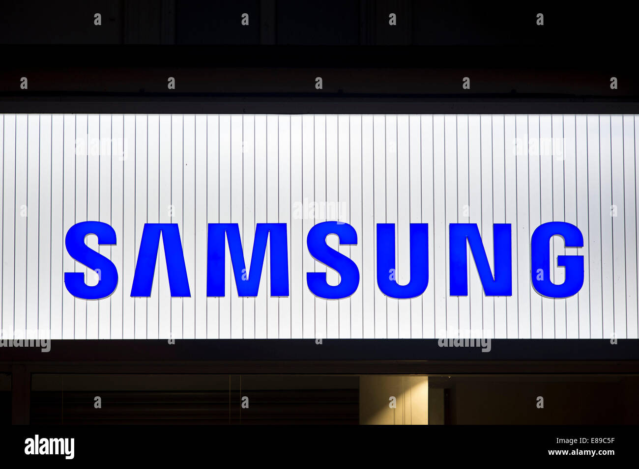 Samsung Telefono store segno. Foto Stock