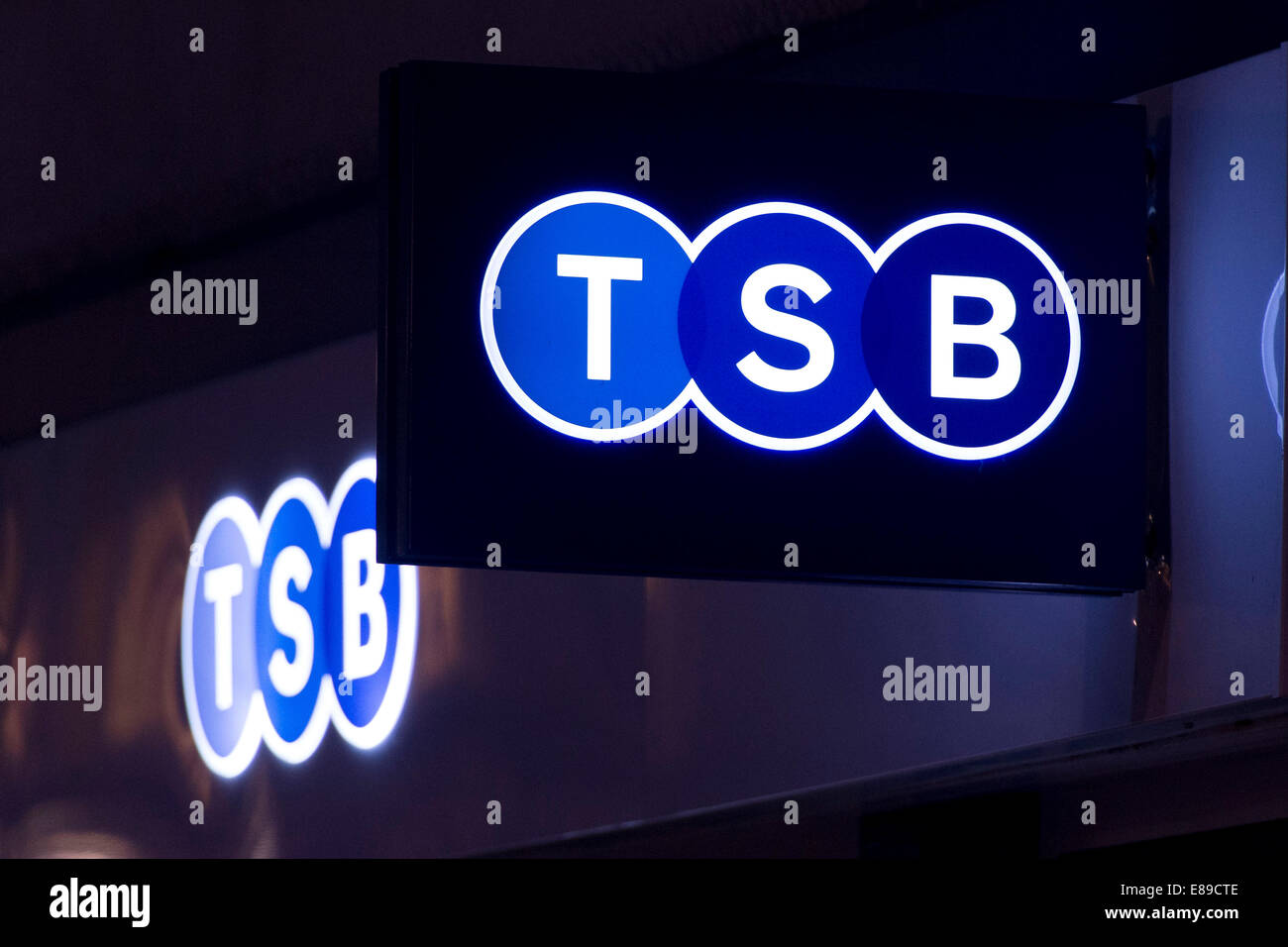 TSB Bank sign logo. Foto Stock