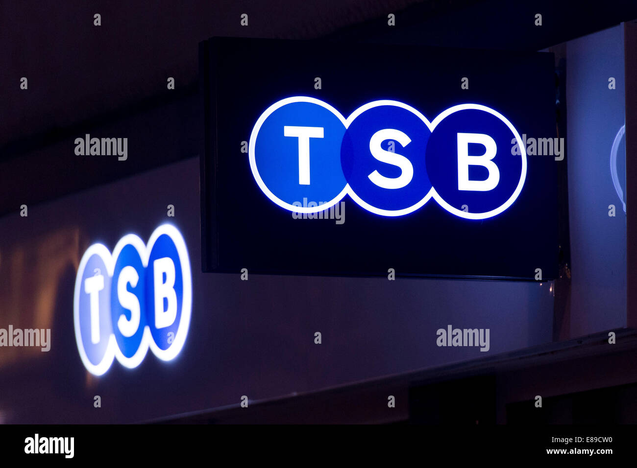 TSB Bank sign logo. Foto Stock