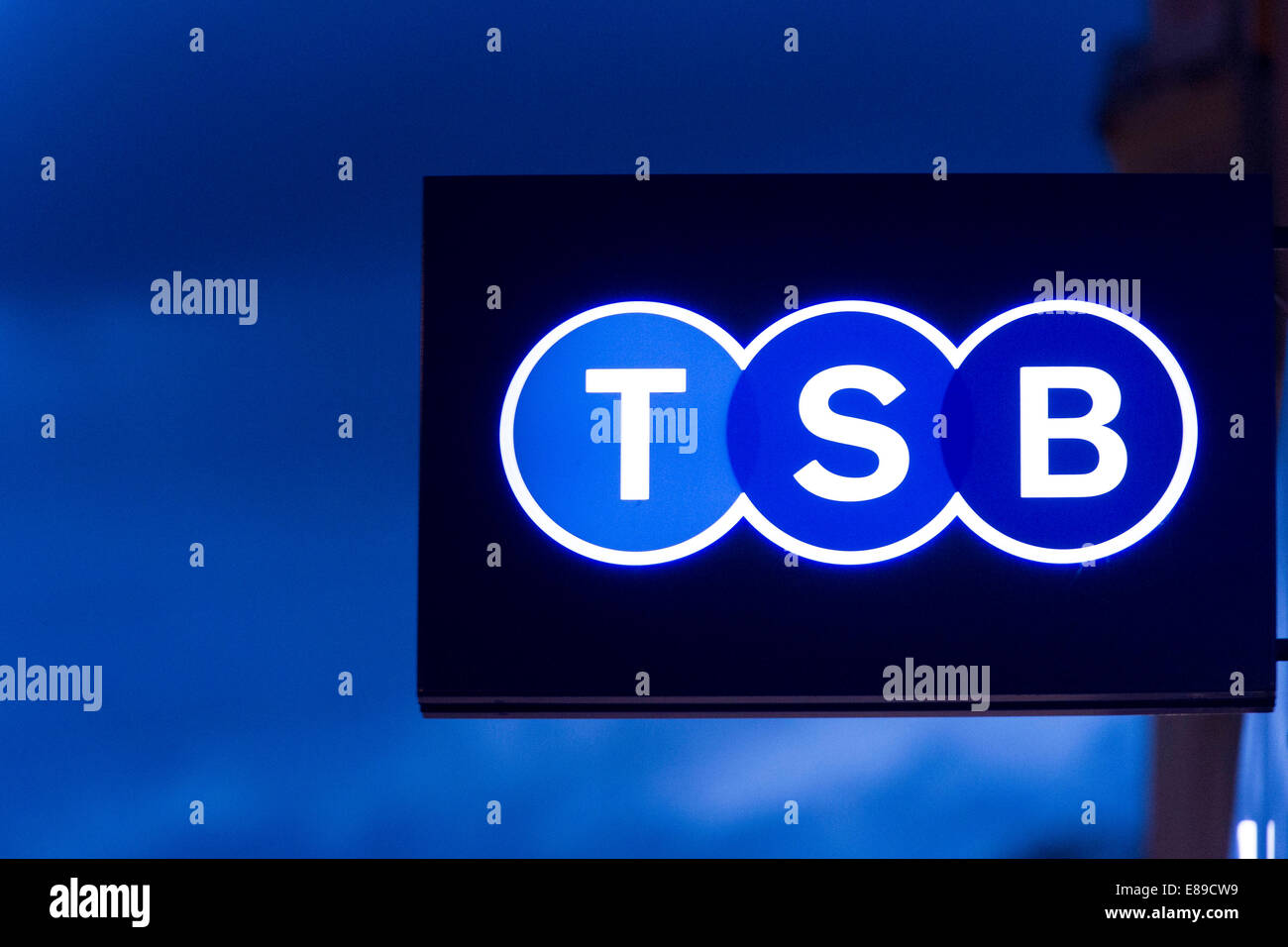 TSB Bank sign logo. Foto Stock