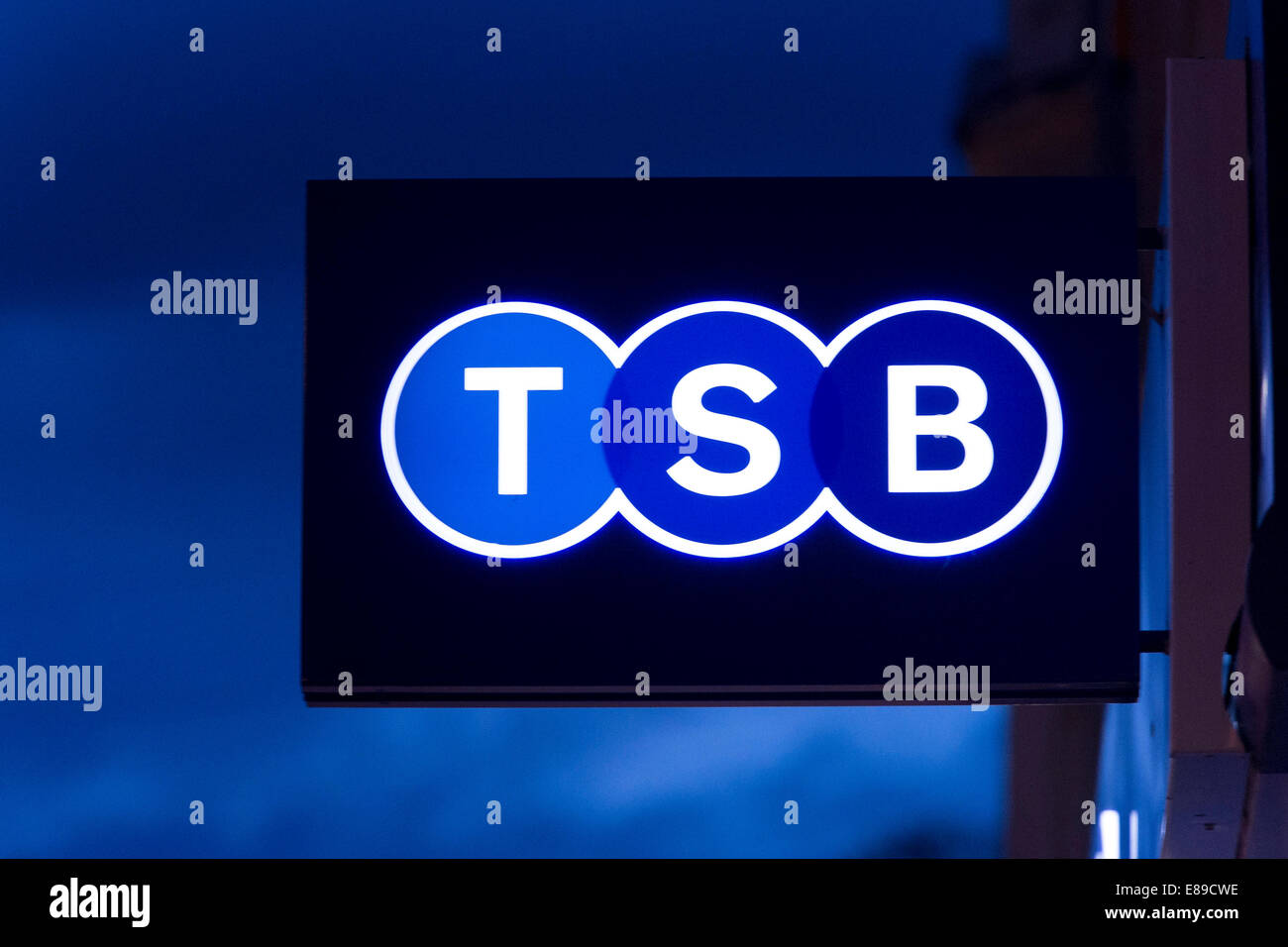 TSB Bank sign logo. Foto Stock