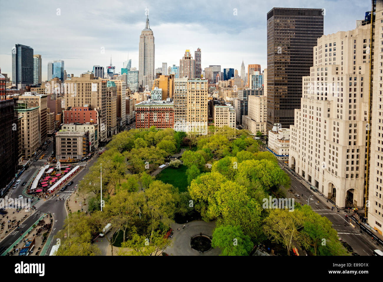 Flatiron District lungo con Fifth Avenue e Broadway, Madison Square Park, così come l'Empire State Building. Foto Stock
