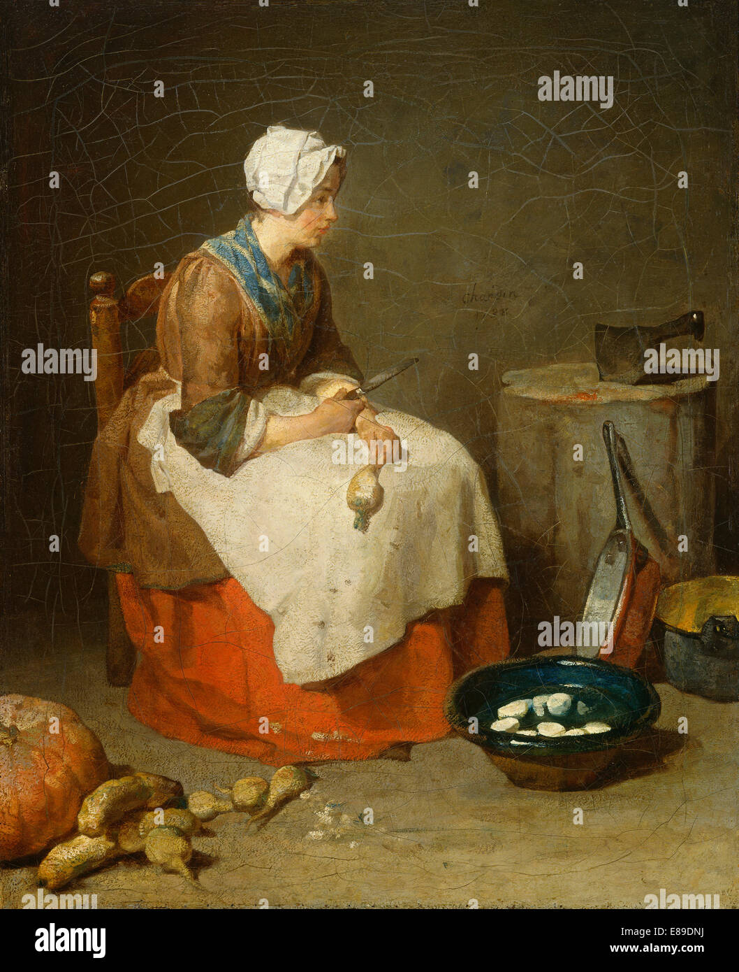 Jean Siméon Chardin, La Cucina La cameriera francese, 1699 - 1779, 1738, olio su tela Foto Stock