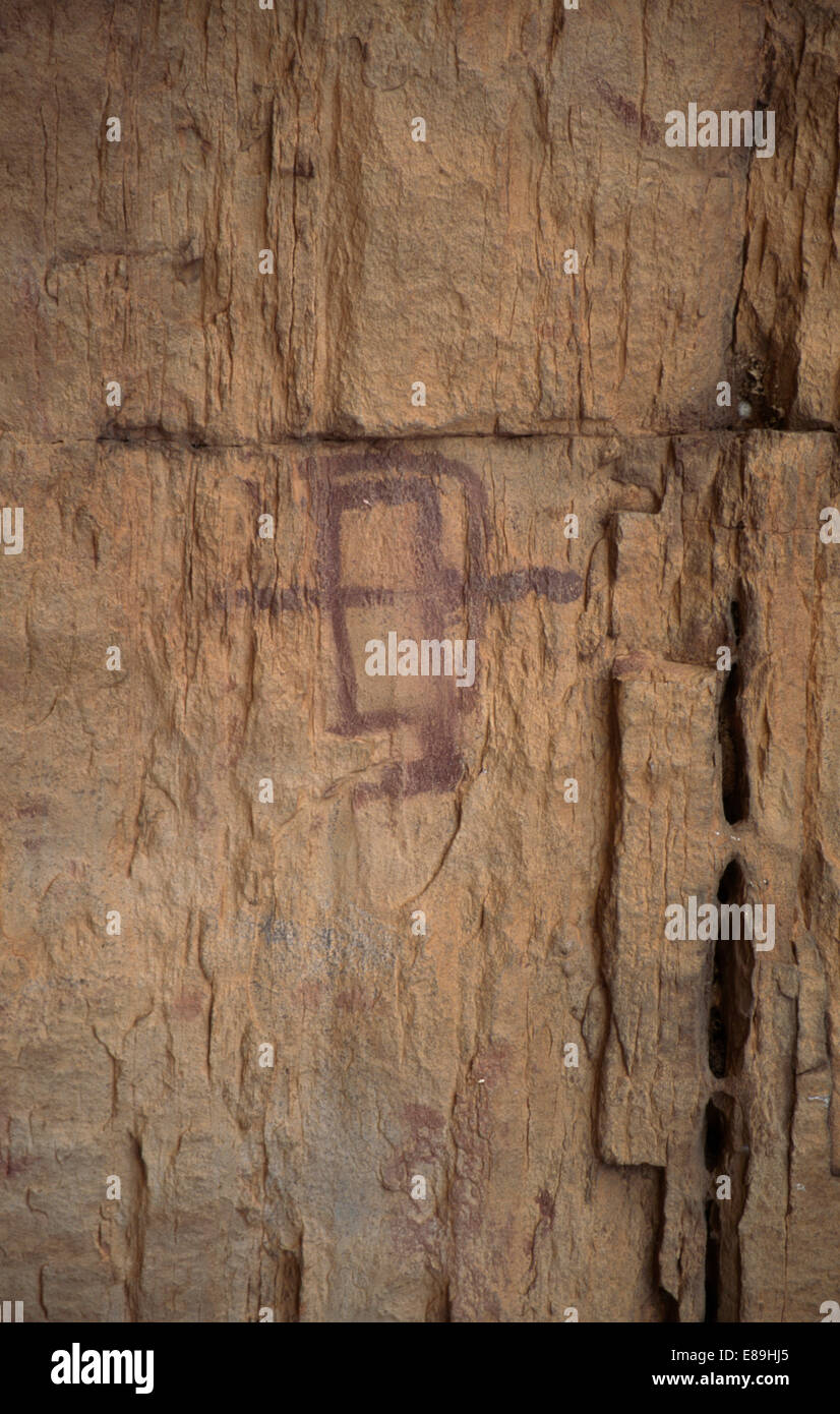 Close-up di epoca preistorica arte rupestre, punto G, a Bamako nel Mali Foto Stock