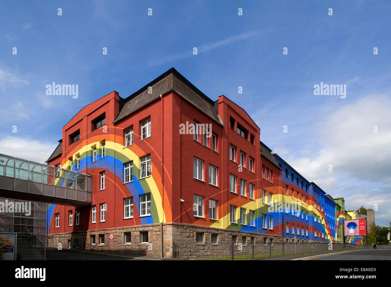 Regenbogenhaus, edificio di fabbrica della Rosenthal company, Selb, Alta Franconia, Baviera, Germania Foto Stock