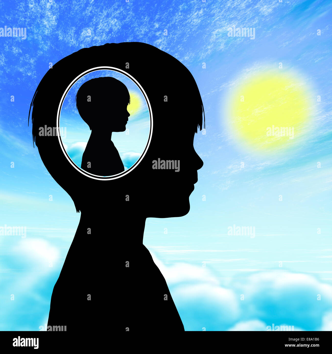 Concetto di autismo Boy Foto Stock