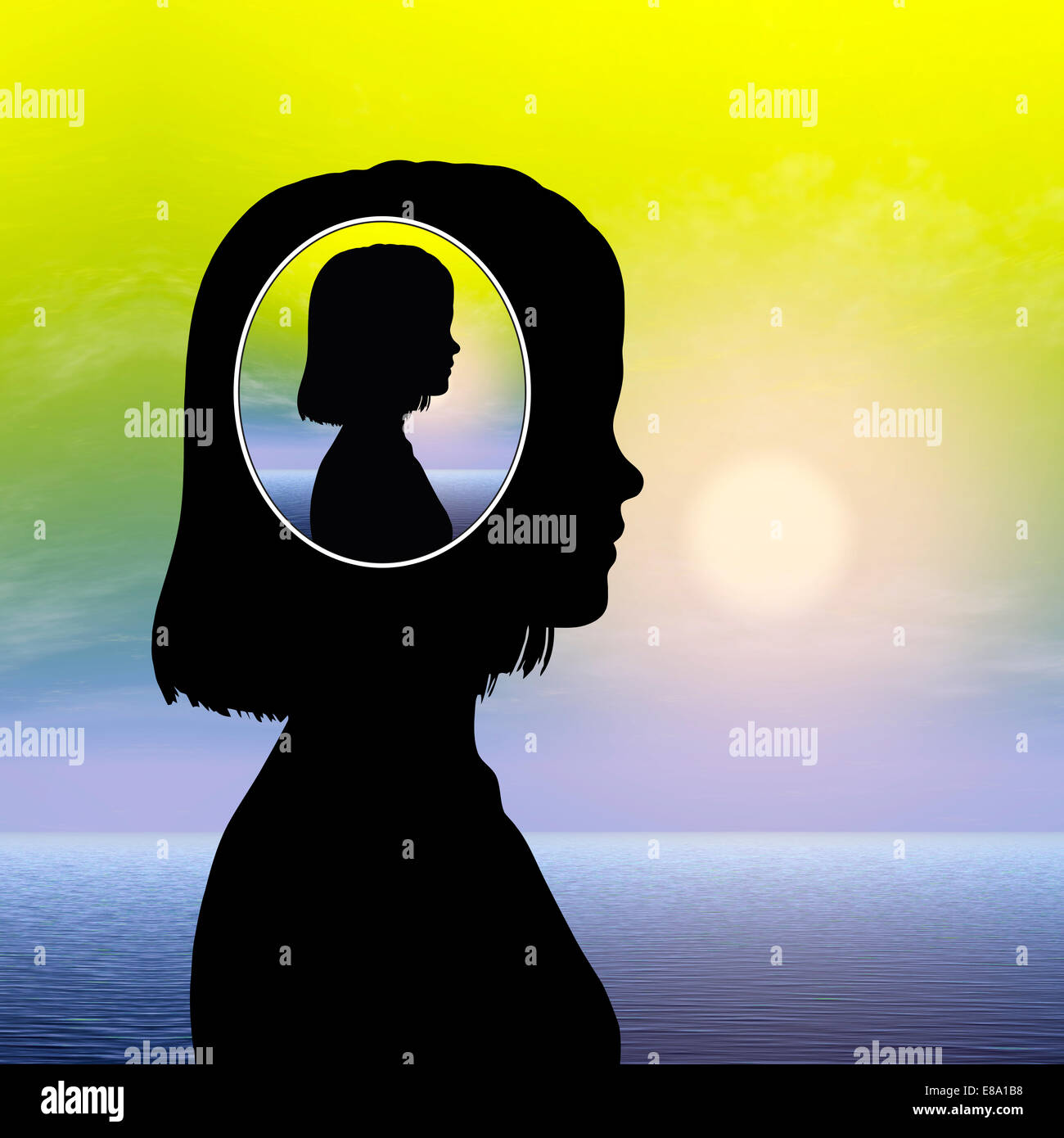 Concetto di autismo ragazza Foto Stock