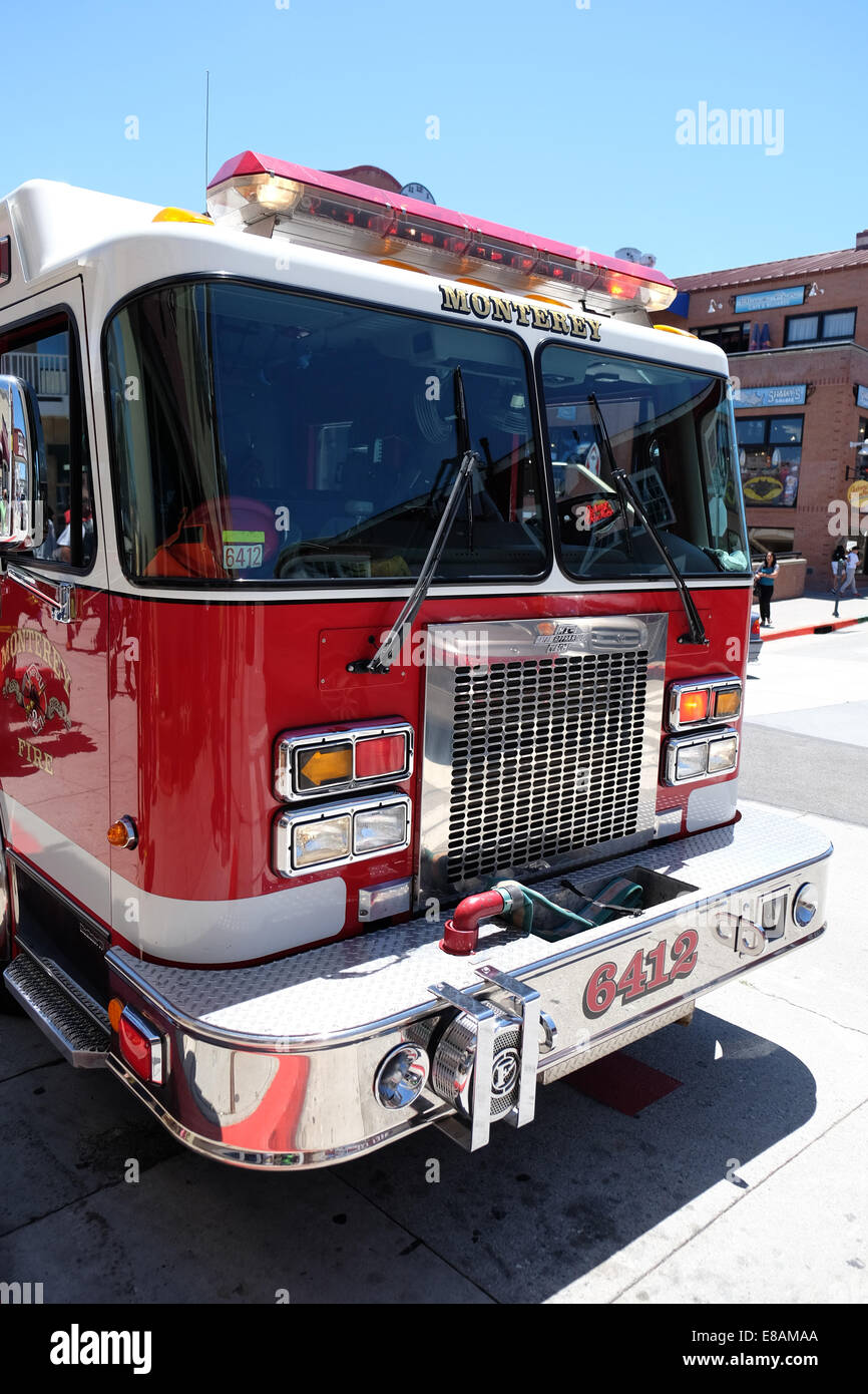 Il Monterey Fire Department risponde a una situazione di emergenza in Cannery Row Monterey in California Foto Stock