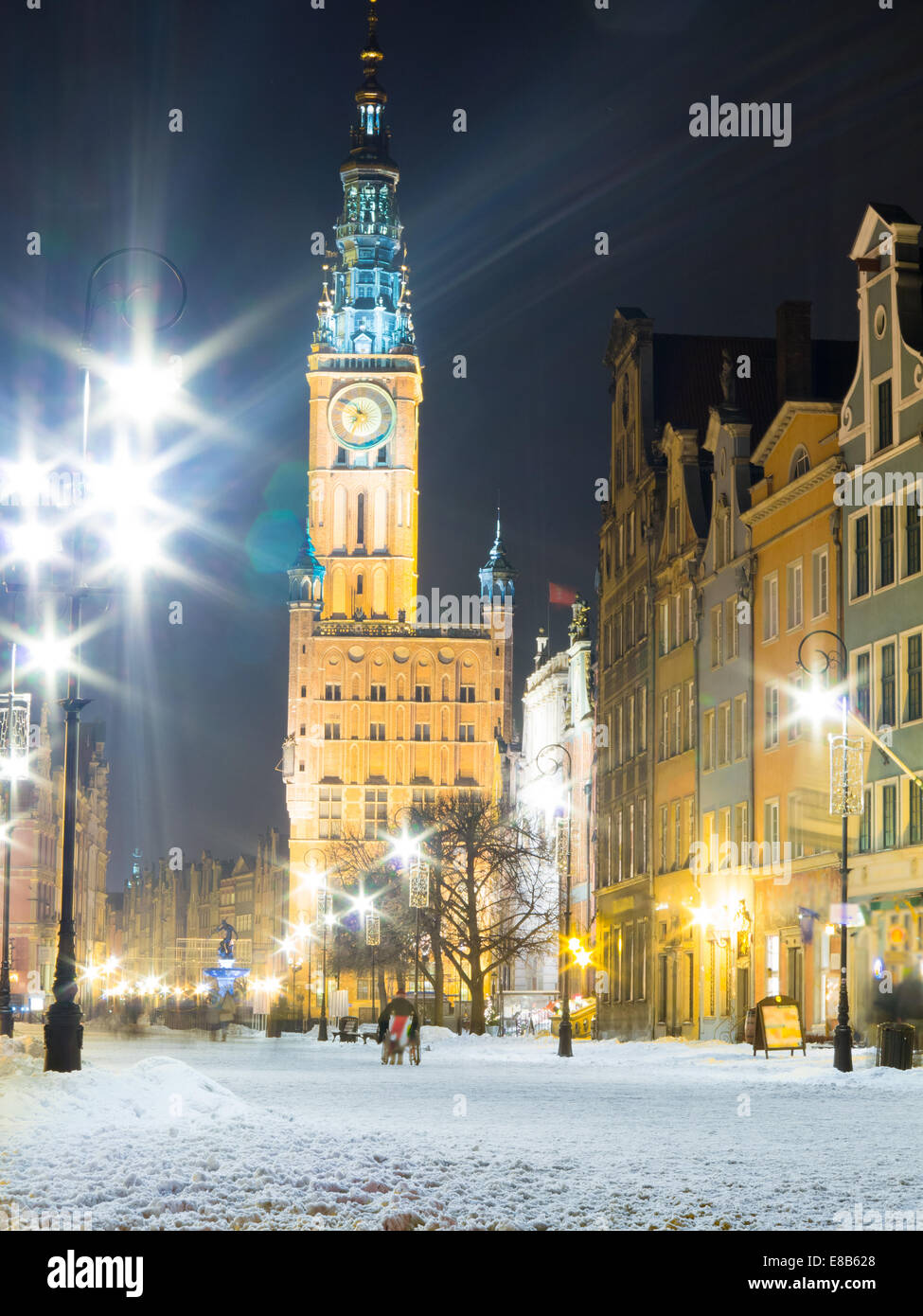 Municipio della Città Principale (Polacco: Ratusz) a Danzica Danzica Polonia Europa, costruito in stile gotico e rinascimentale stili architettonici Foto Stock