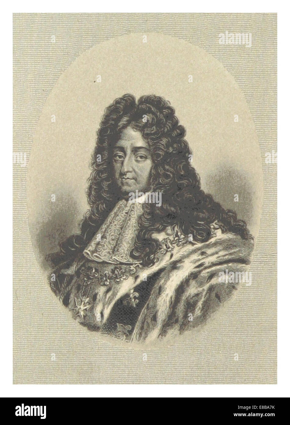 Questa illustrazione di Giesinger del volume 2 (BD2) mostra Ludwig XIV, re di Francia. Mette in evidenza il suo aspetto regale e il significato storico del suo regno durante il XVII secolo in Francia. Foto Stock