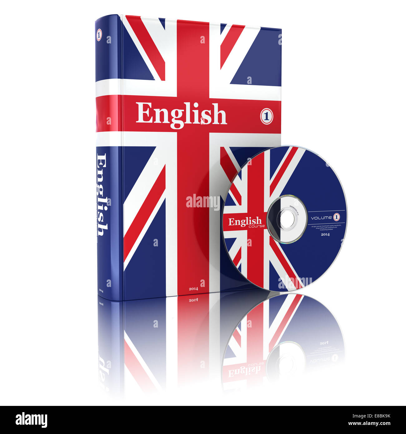 Libro in Inglese in bandiera nazionale il coperchio e CD. 3d Foto Stock