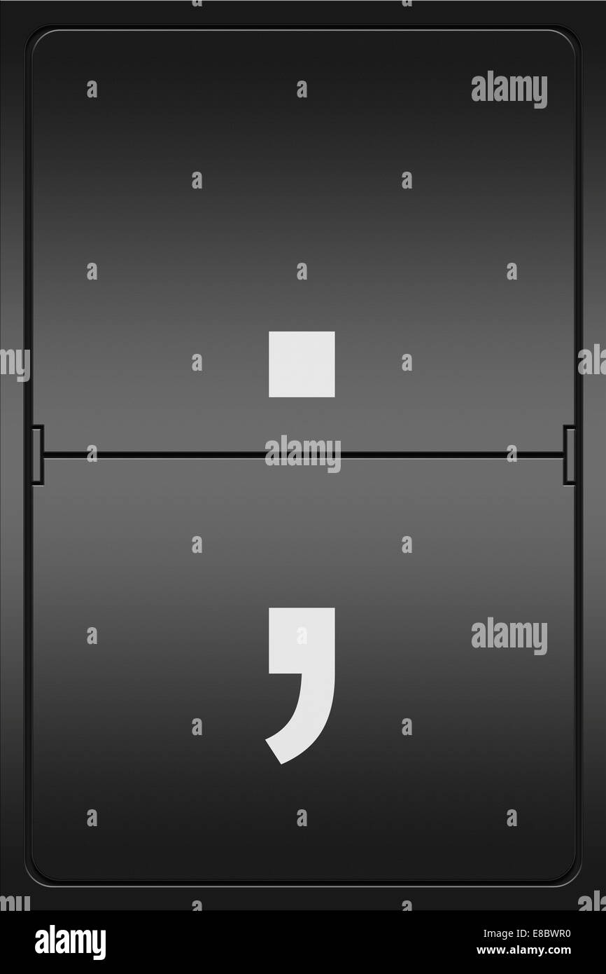Illustrazione di una meccanica leter indicatore che mostra un punto e virgola Foto Stock