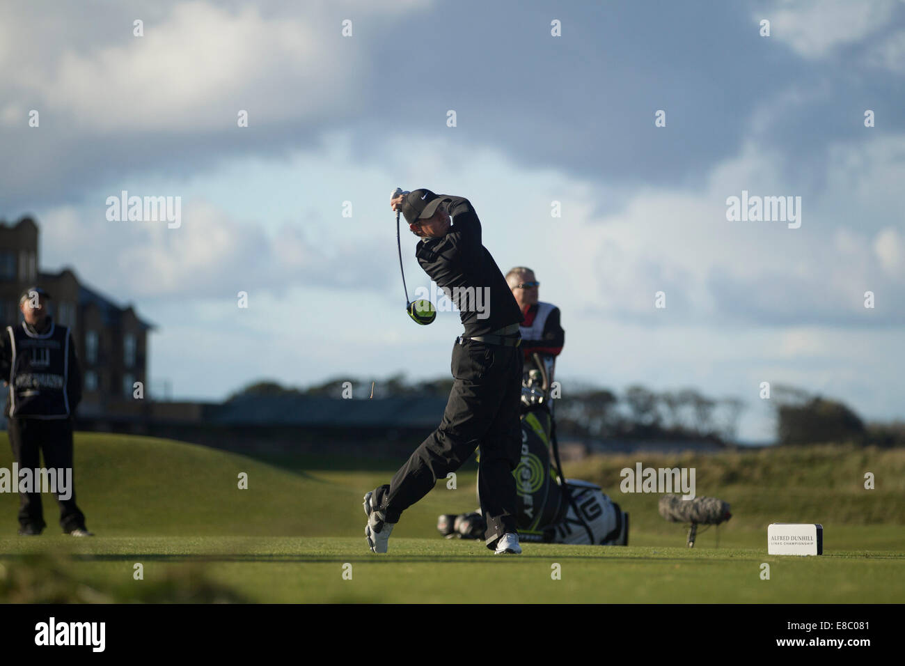 St Andrews, Scotland, Regno Unito. 4 Ott 2014. Alfred Dunhill Links Championship. Rory McIlroy sul tee xviii Credit: Azione Plus immagini di sport/Alamy Live News Foto Stock