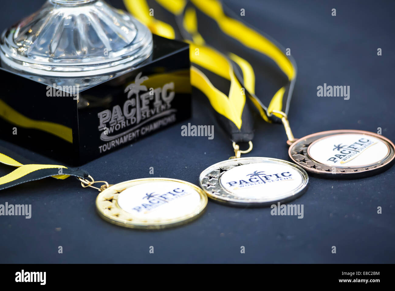 Sydney, Australia. 4 Ott 2014. Isole Figi giorno Torneo Internazionale di Rugby a Sette a Parramatta Stadium tra 24 squadre che rappresentano nazioni del Pacifico e il fijiano province. © MediaServicesAP/Alamy Live News Foto Stock