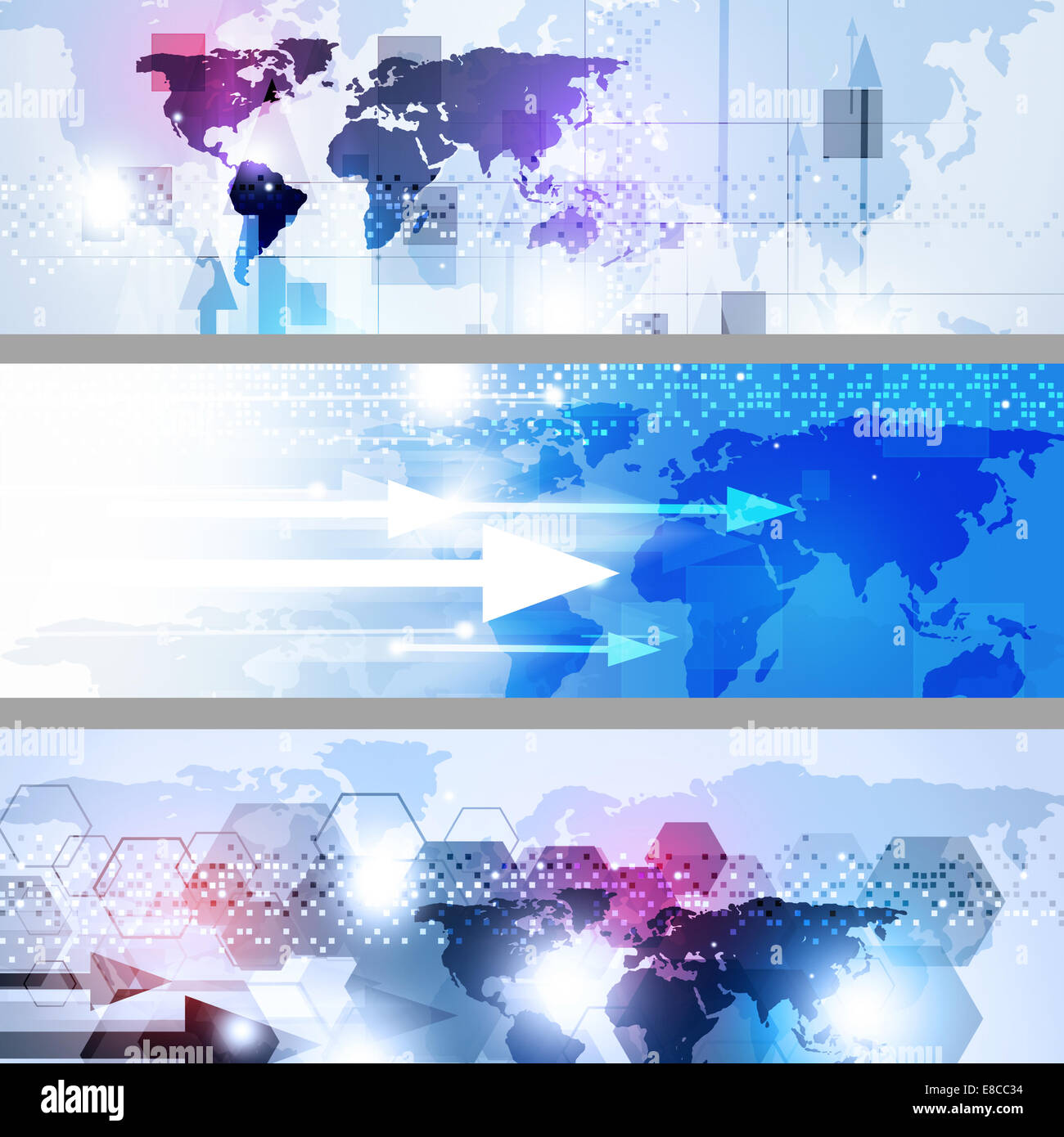 Tecnologia astratto concetto geometrico multicolore banner aziendale Foto Stock