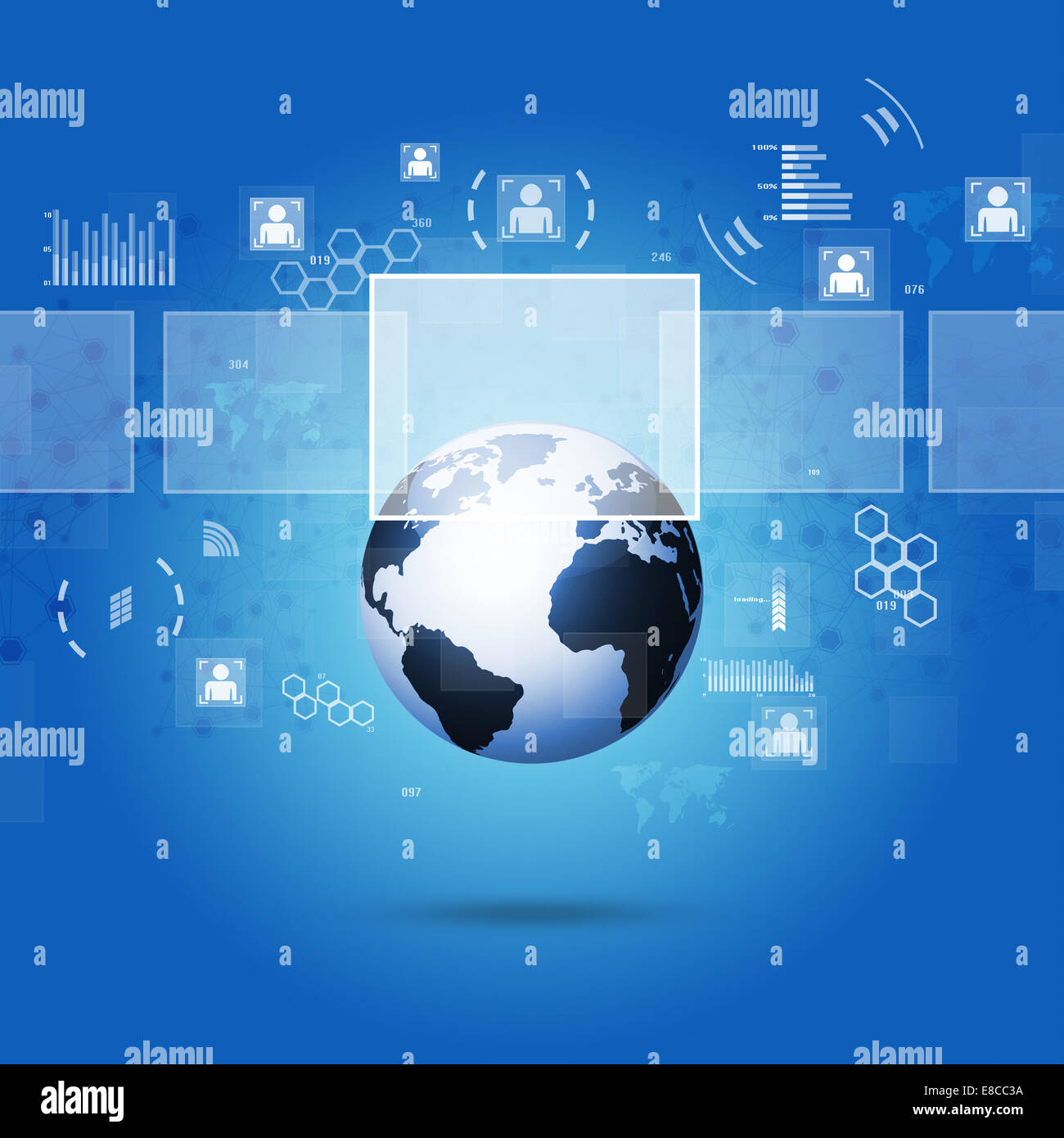 Abstract digitale la tecnologia internet concetto connessioni sfondo blu Foto Stock