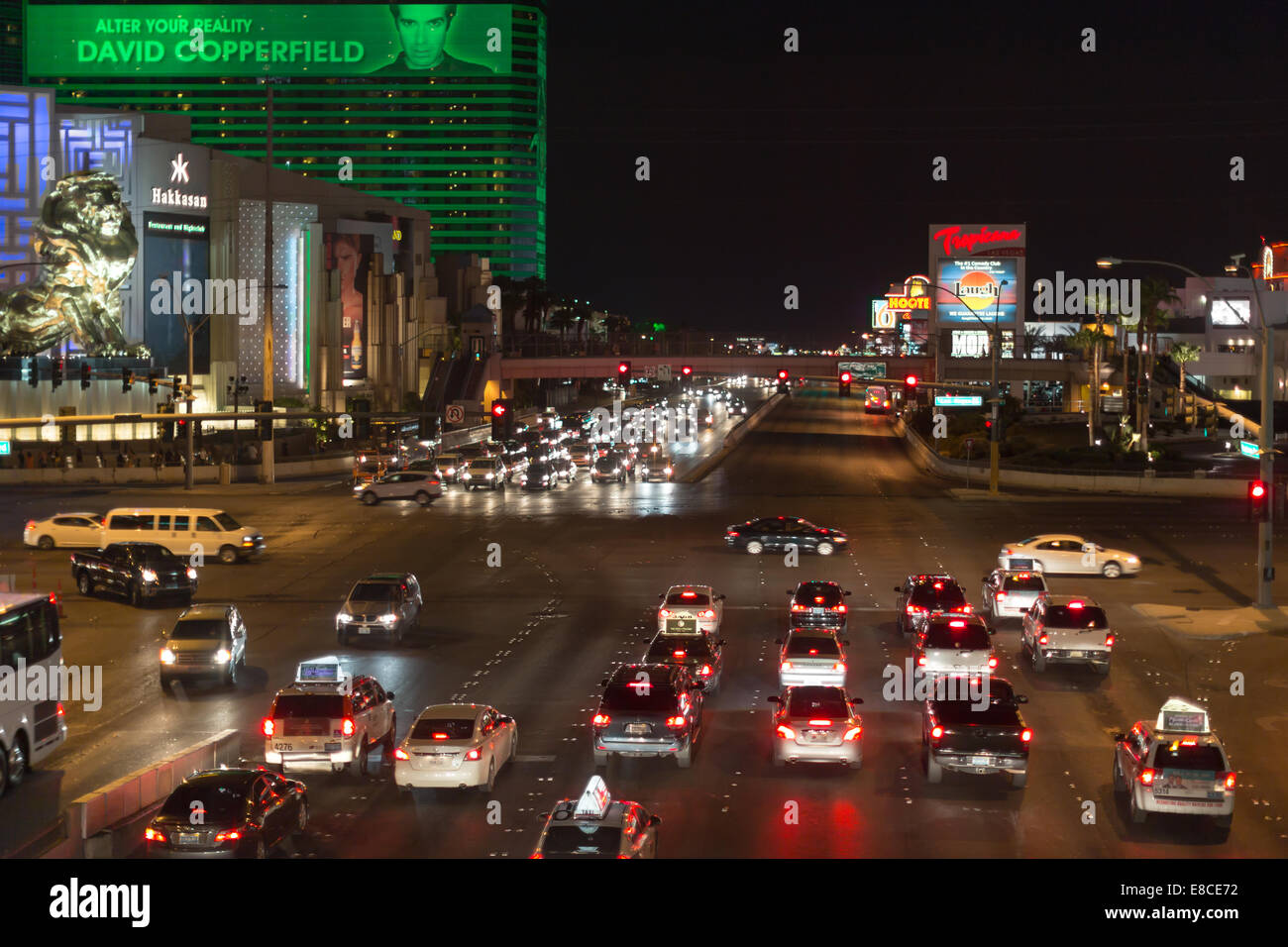 Il traffico in Las Vegas Foto Stock