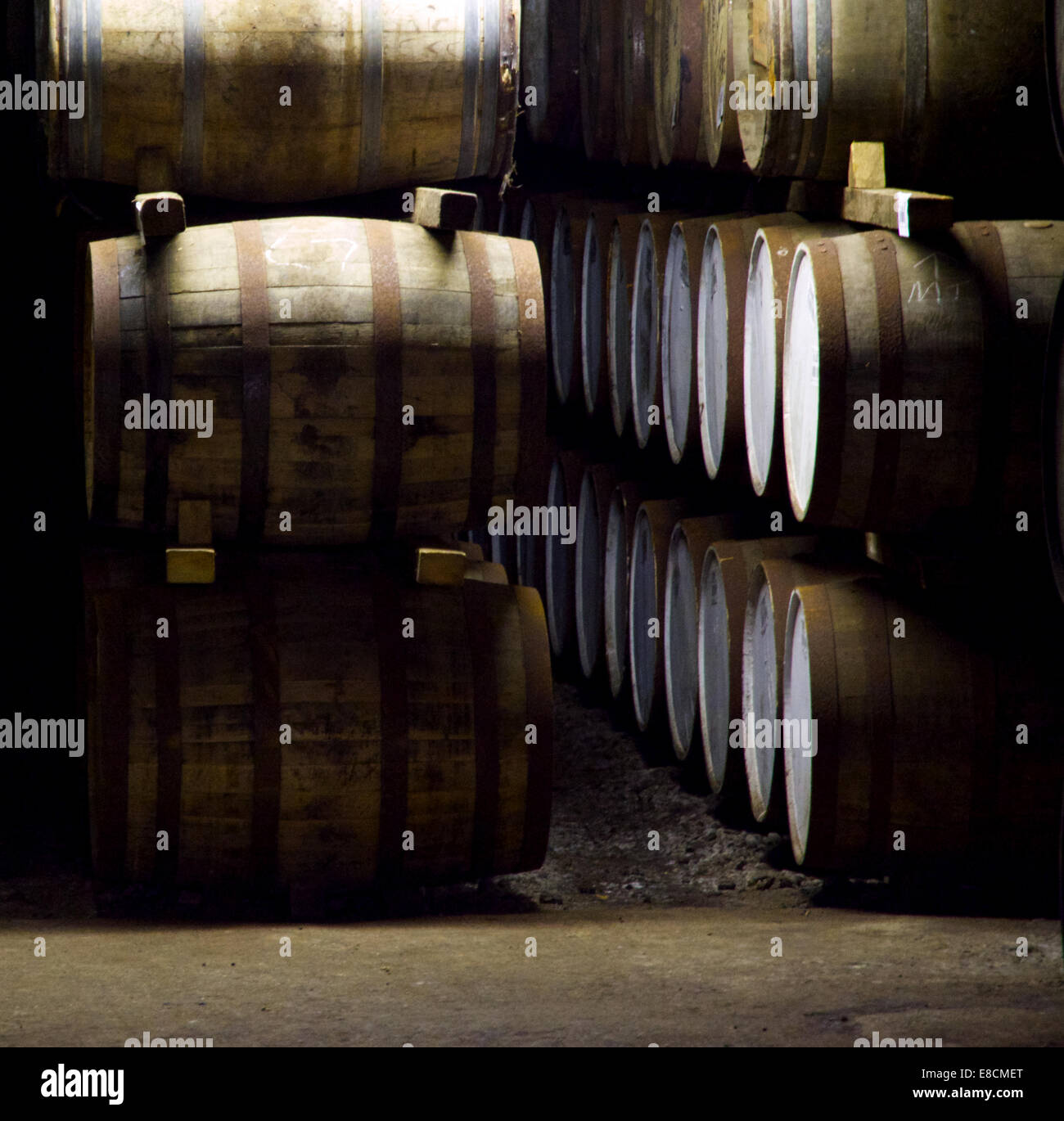 Bruichladdich Whisky un magazzino doganale Islay, Scozia Foto Stock