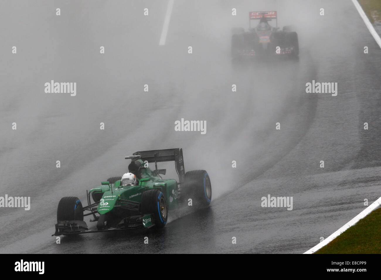 Suzuka, in Giappone. 5 Ottobre, 2014. Kamui Kobayashi (Caterham) F1 : Giapponese di FORMULA ONE Grand Prix sul circuito di Suzuka a Suzuka, in Giappone . Credito: AFLO SPORT/Alamy Live News Foto Stock