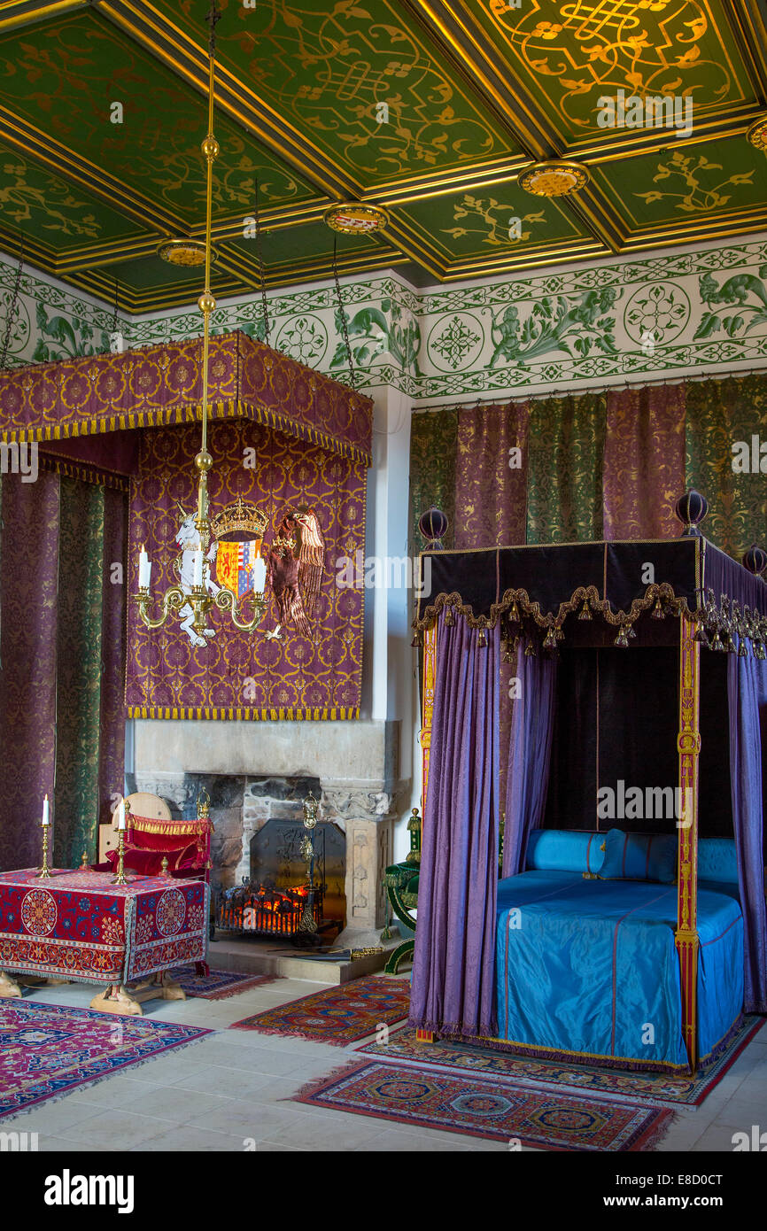 Camera da letto della regina al Castello di Stirling, Stirling, Scozia Foto Stock