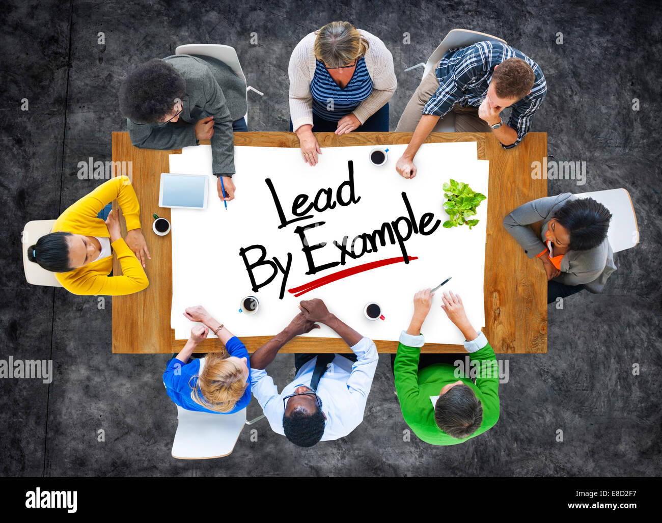 Vista aerea del Popolo e modello di ruolo dei concetti Foto Stock