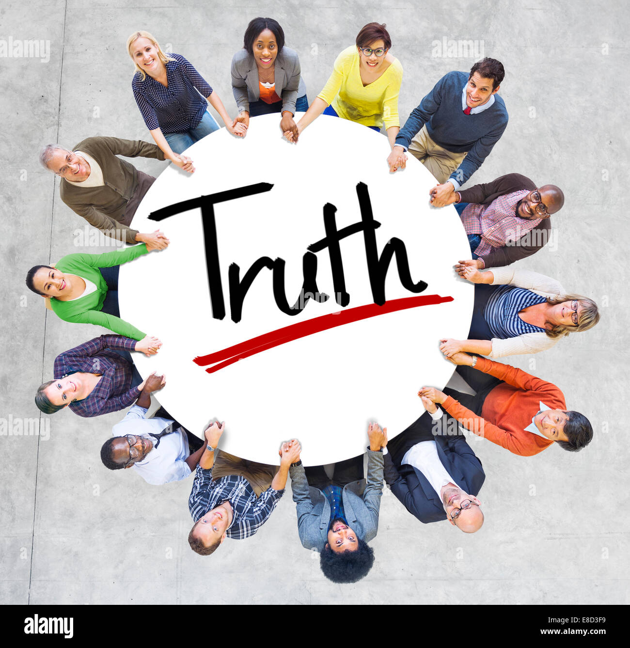 Diverse persone tenendo le mani il concetto di verità Foto Stock
