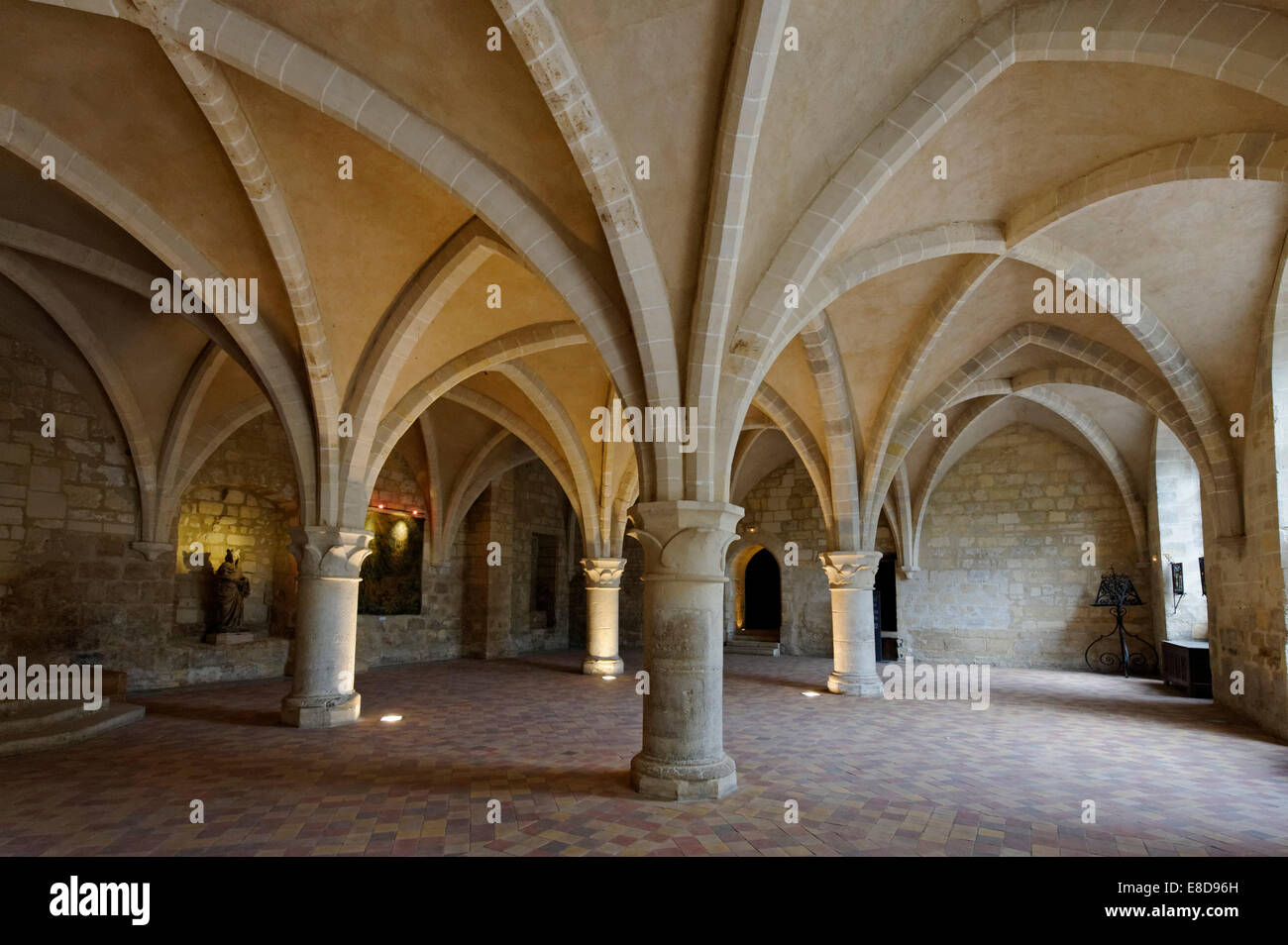 La Chapter House, centro culturale, Abbazia di Royaumont, ex Abbazia cistercense, Asnières-sur-Oise, Val-d'Oise dipartimento, Francia Foto Stock