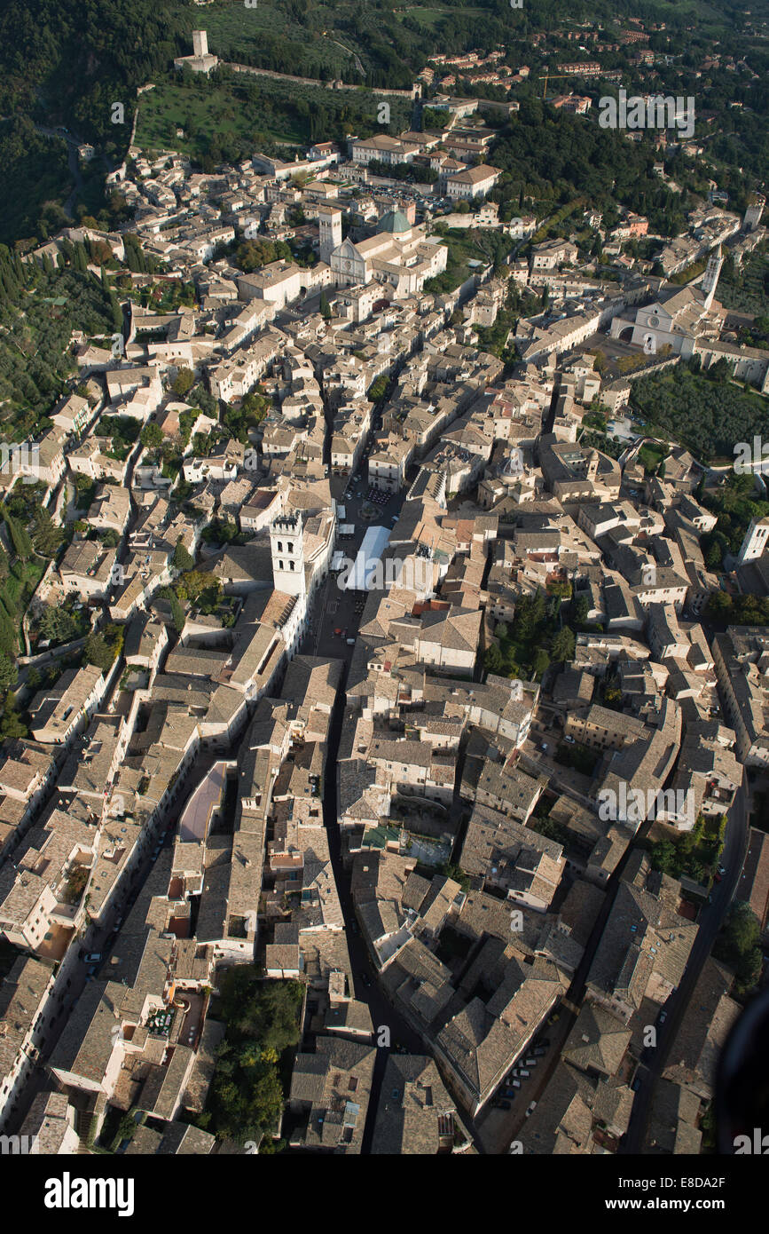 Il centro storico di Assisi, Umbria, Italia Foto Stock