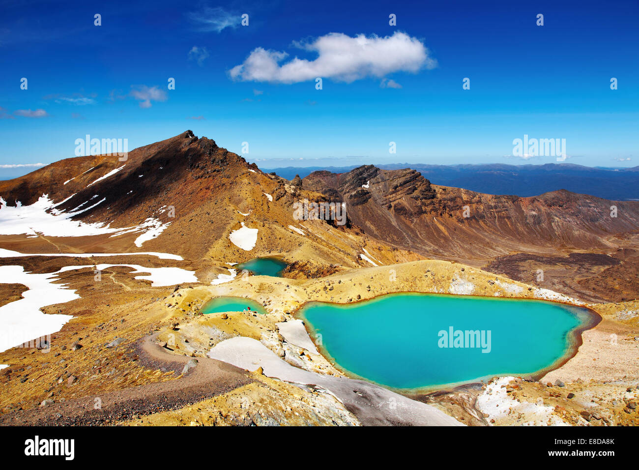 Laghi smeraldo, parco nazionale di Tongariro, Nuova Zelanda Foto Stock