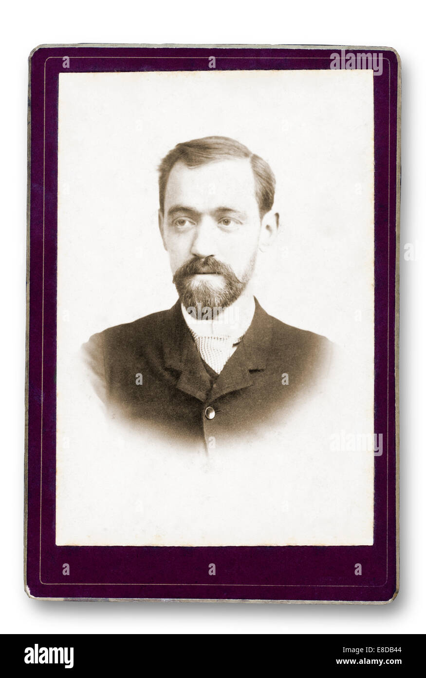 Vecchio Ritratto di un uomo. Fatto ​​in uno studio. Vintage. Anno 1890 Foto Stock