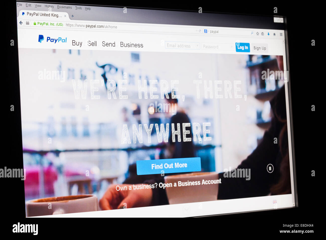 Screenshot della homepage di paypal Foto Stock