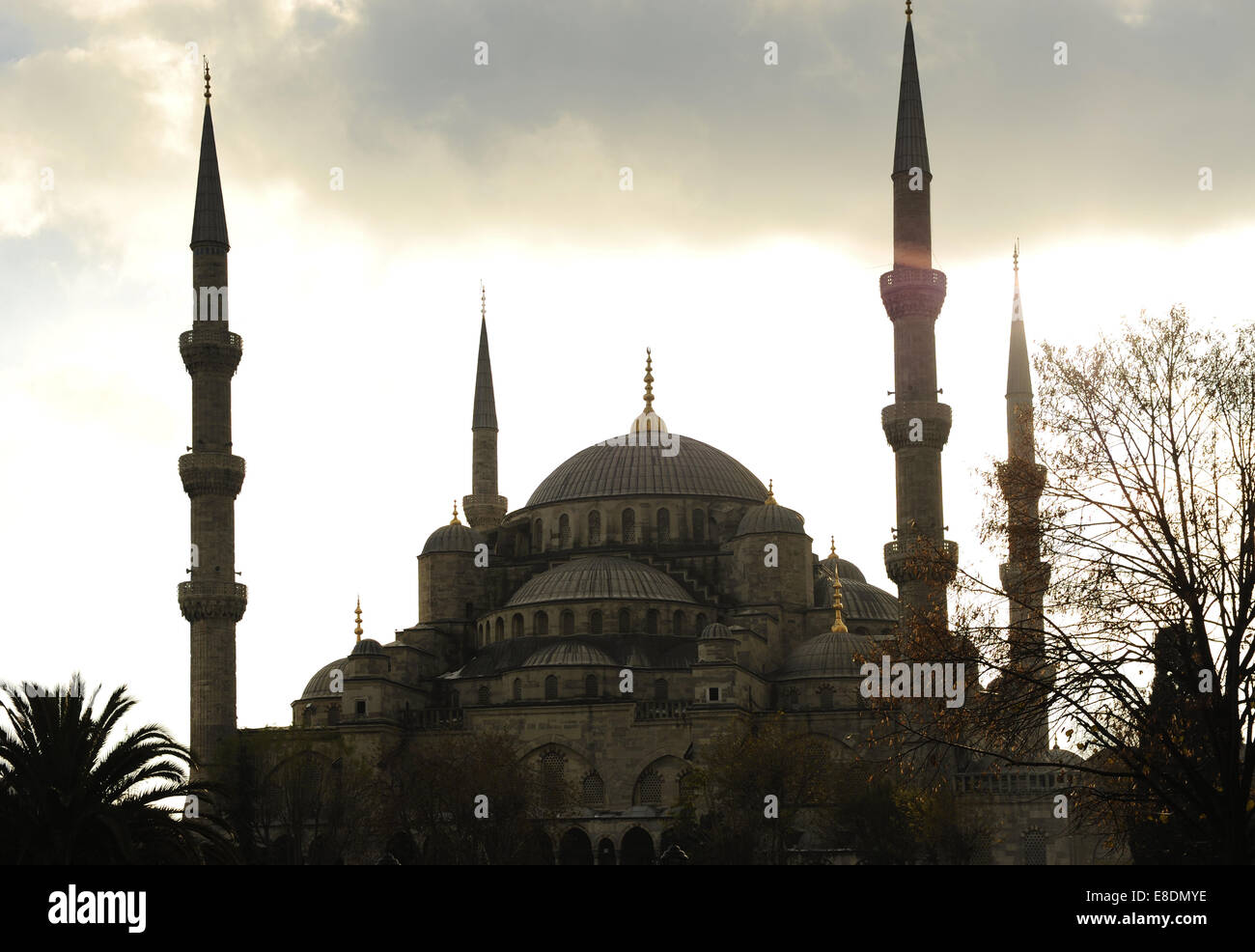 La Turchia. Istanbul. Sultan Ahmed moschea o la Moschea Blu. Costruito 1609-1616, durante la regola di Ahmed I. stile ottomano. All'esterno. Foto Stock