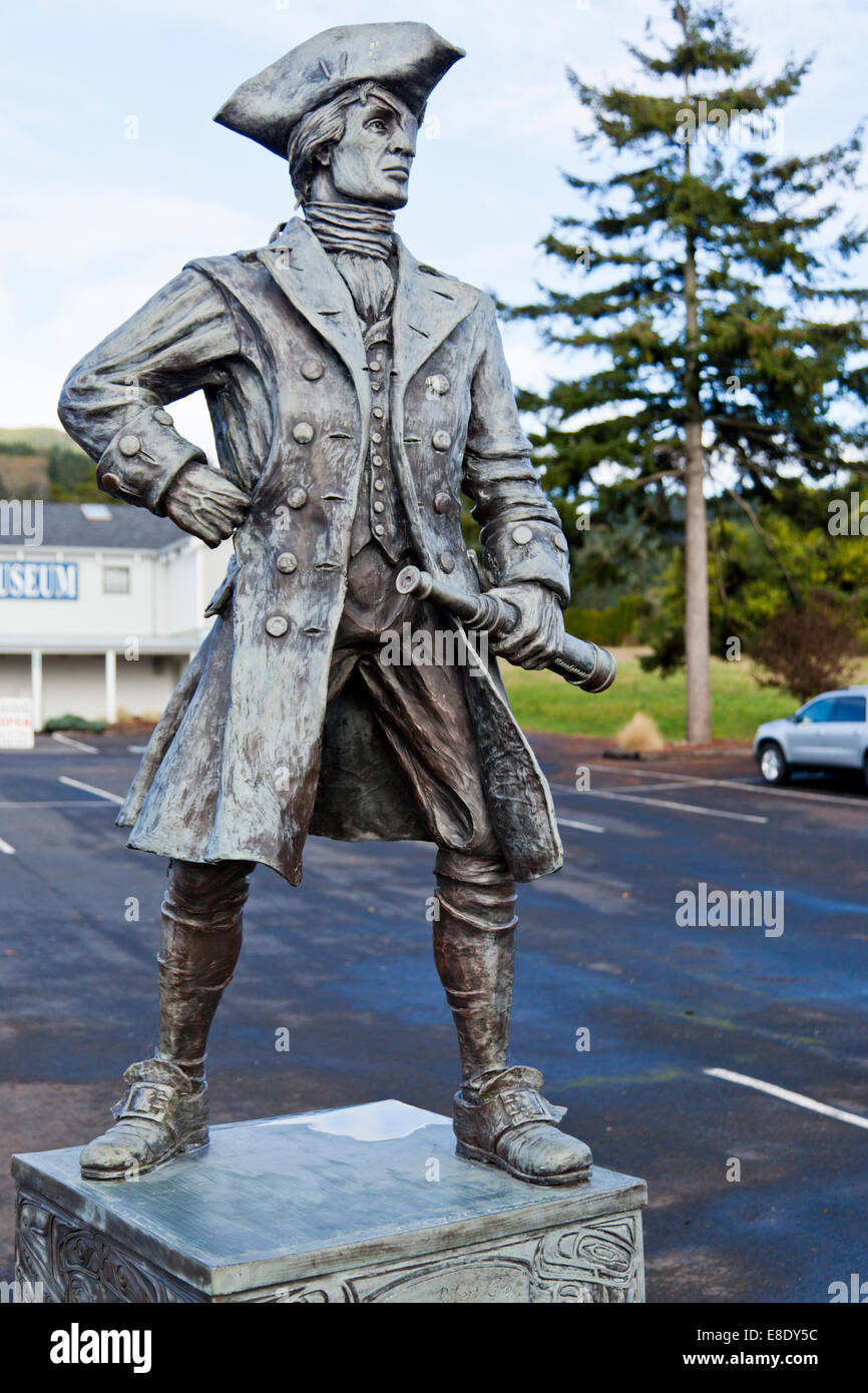 Statua del capitano Robert Gray Garibaldi Tillamook County Oregon USA Foto Stock