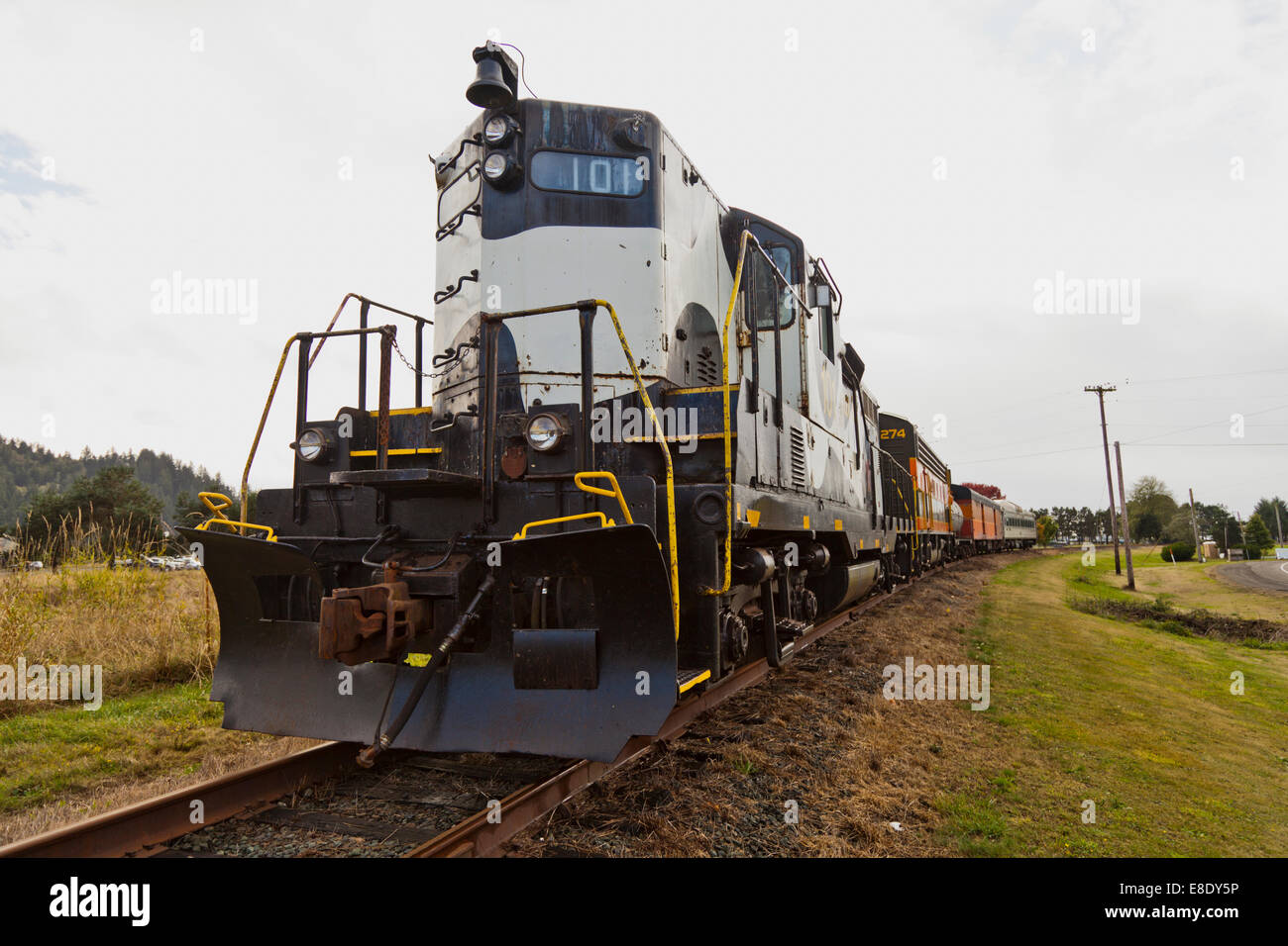 Treno parcheggiato fino a Garibaldi Tillamook County Oregon USA Foto Stock