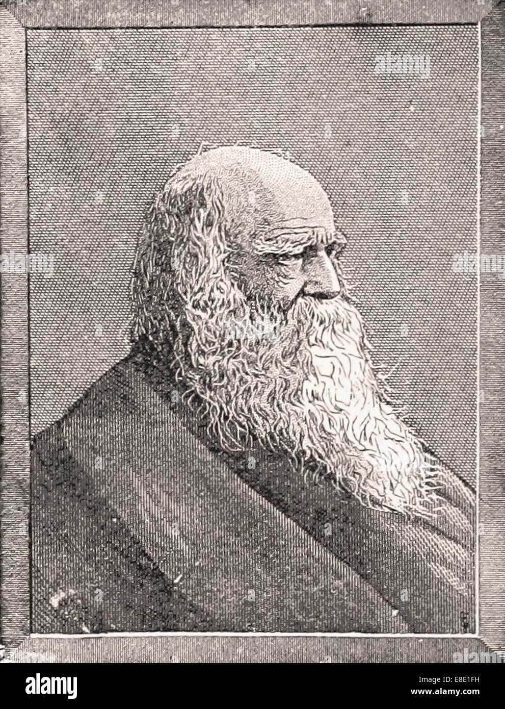 Ritratto di William Cullen Bryant- incisione - XIX secolo Foto Stock