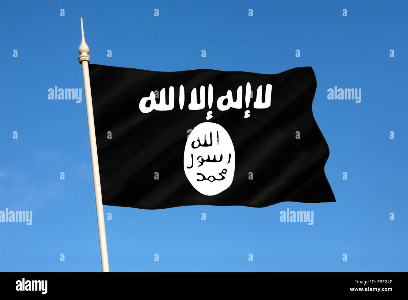 Bandiera di uno Stato islamico (ISIS o ISIL) Foto Stock