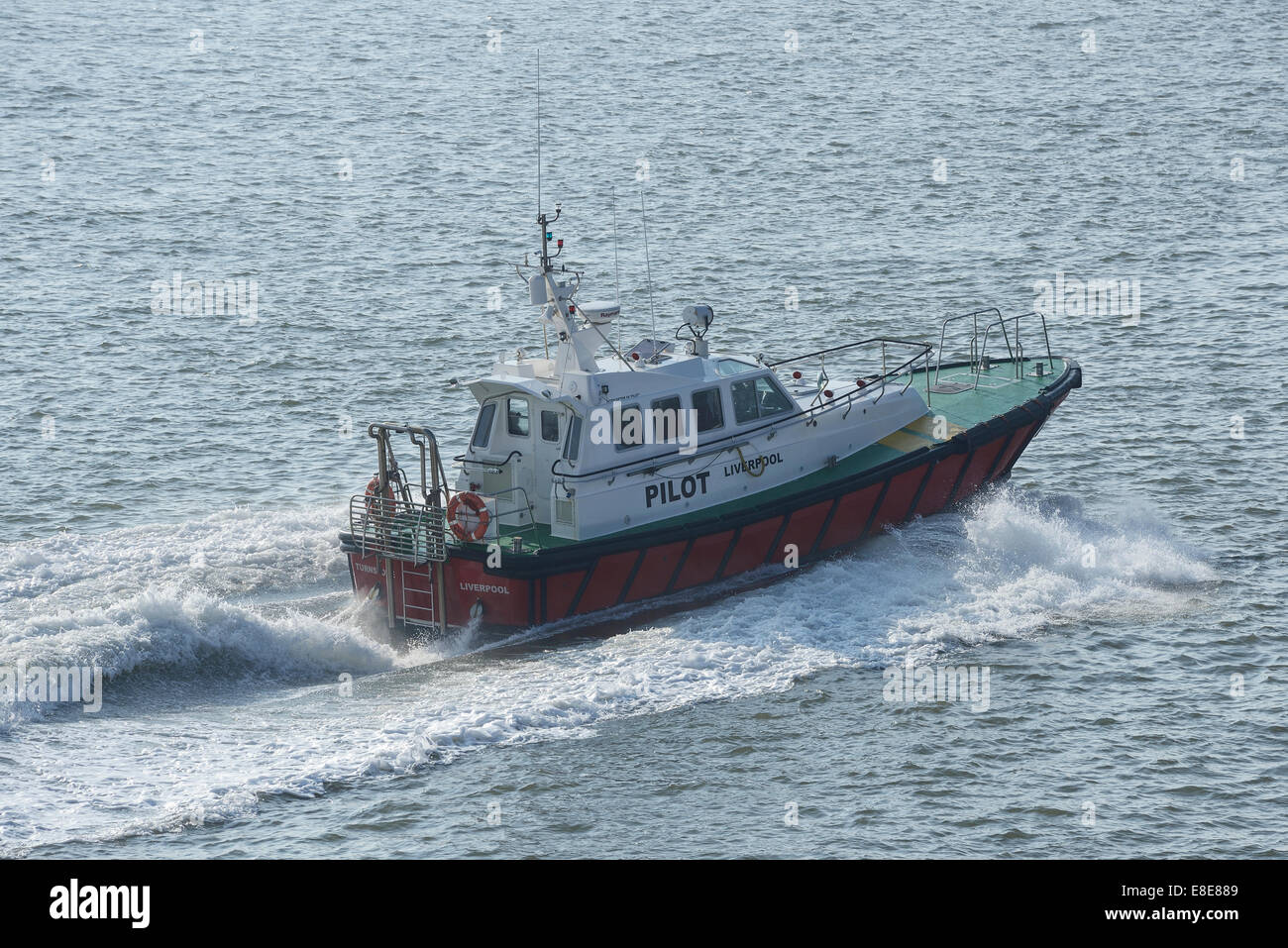 Un porto di Liverpool barca pilota Turnstone Interceptor tipo 48 Foto Stock